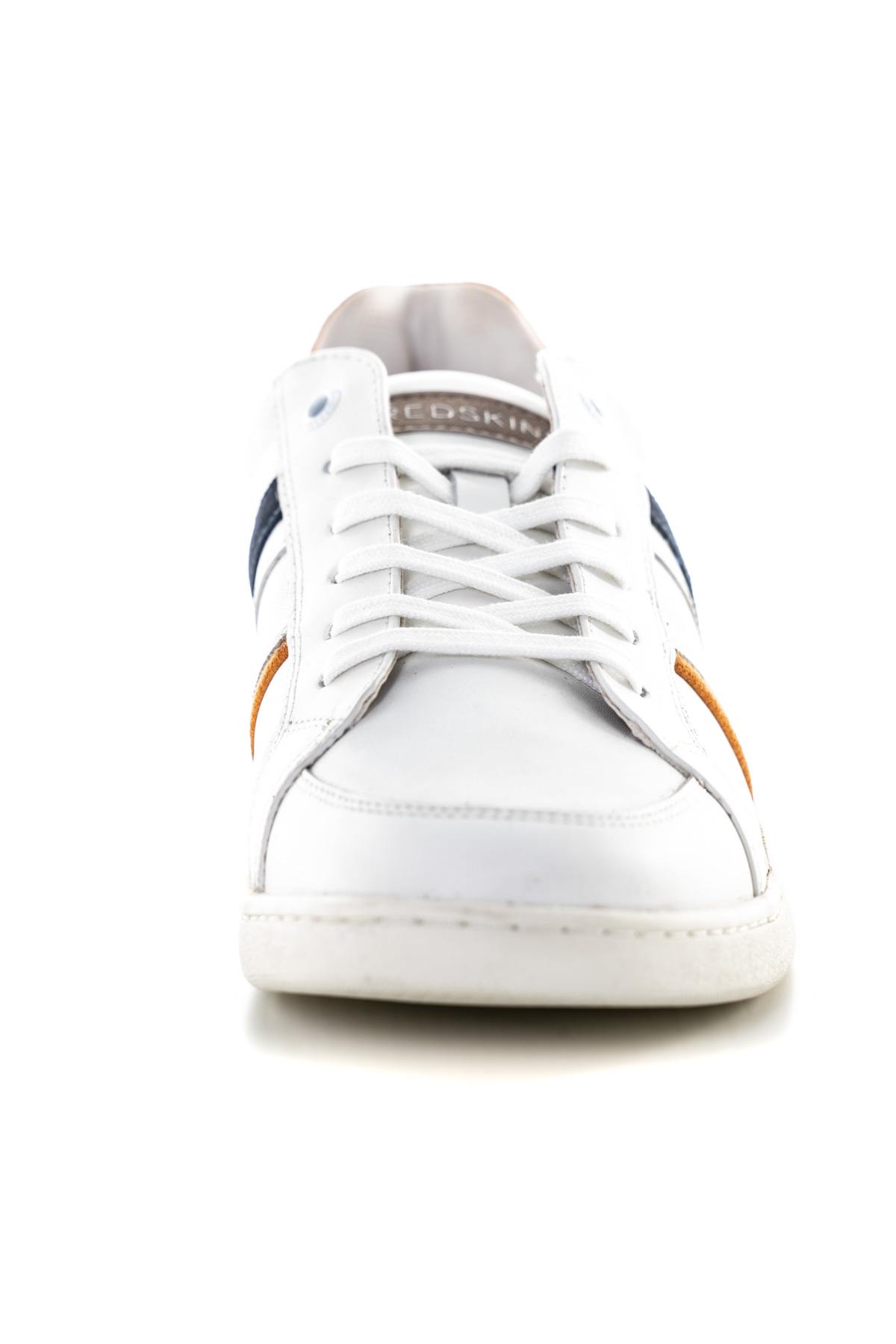 Scarpe Da Ginnastica In Pelle Uomo Redskins FALKO BLANC MARINE ORANGE — vista 5