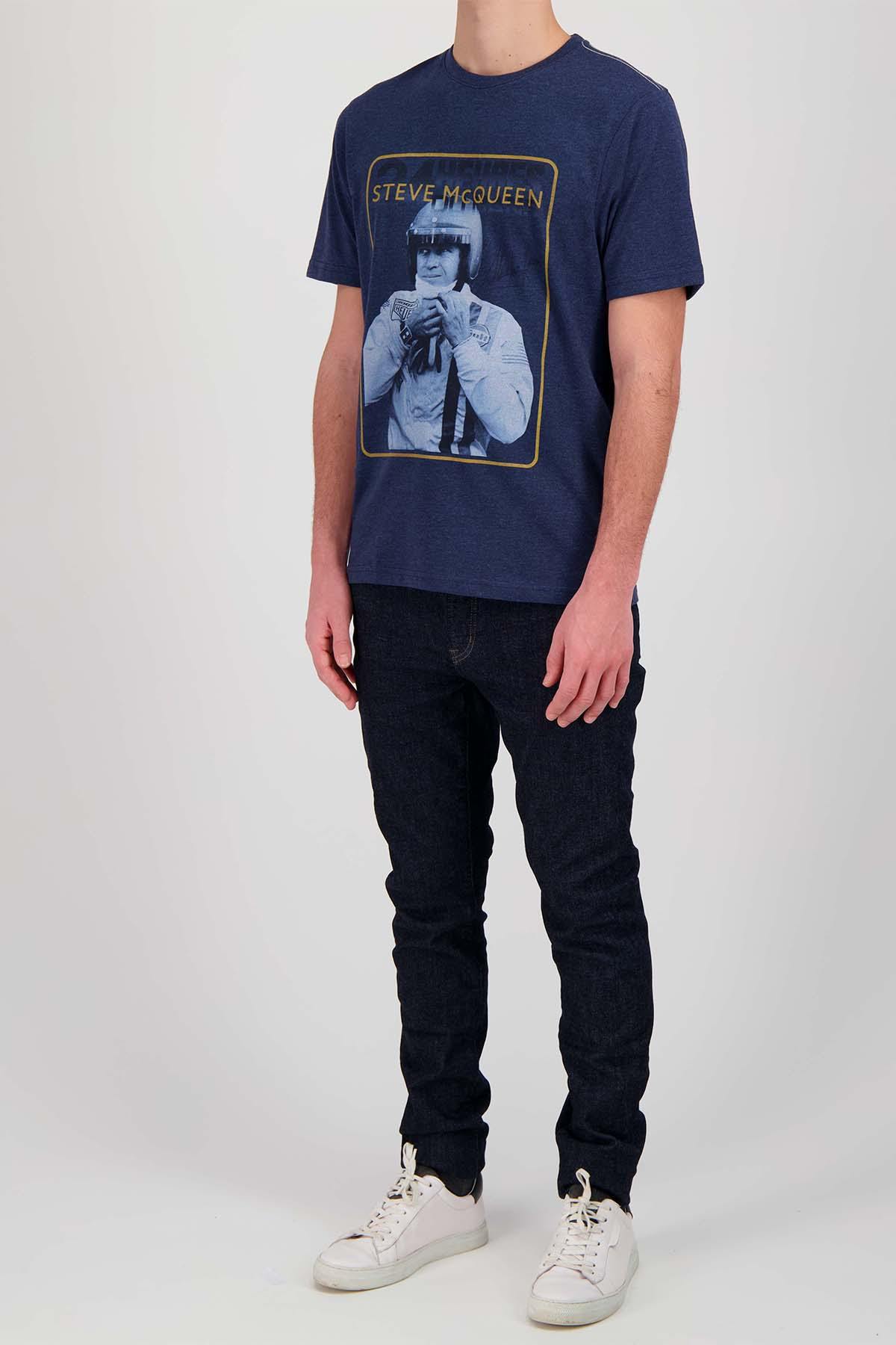 Camiseta Hombre Steve Mcqueen TEE SHIRT TSM01-120 DARK INDIGO — vista 3