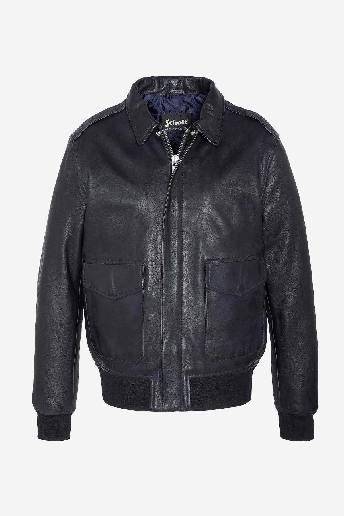 Chaqueta Hombre Schott LCFLIGHTWX NAVY — vista 5