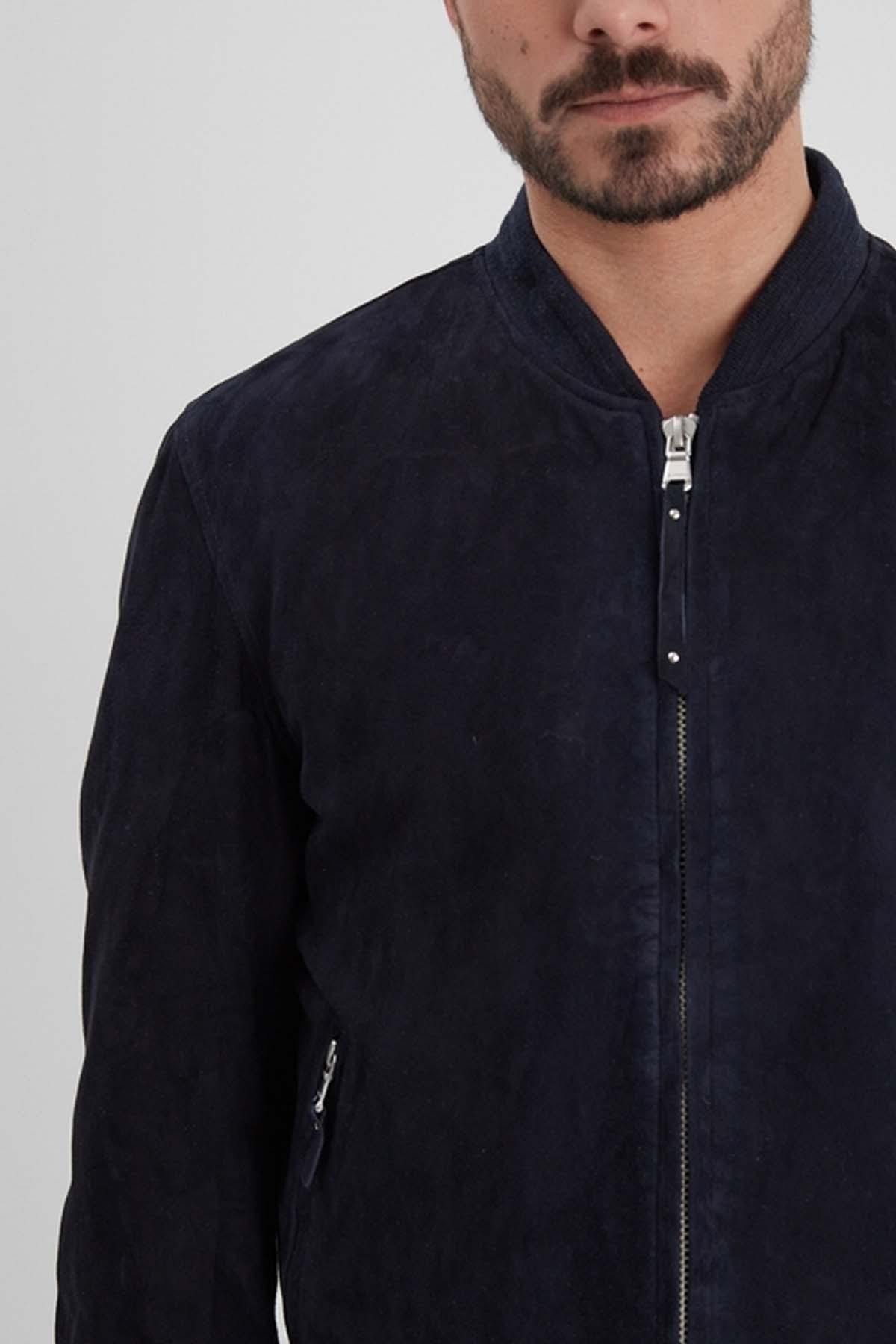 Giacche Uomo Daytona WINDON GOAT SUEDE NAVY — vista 2