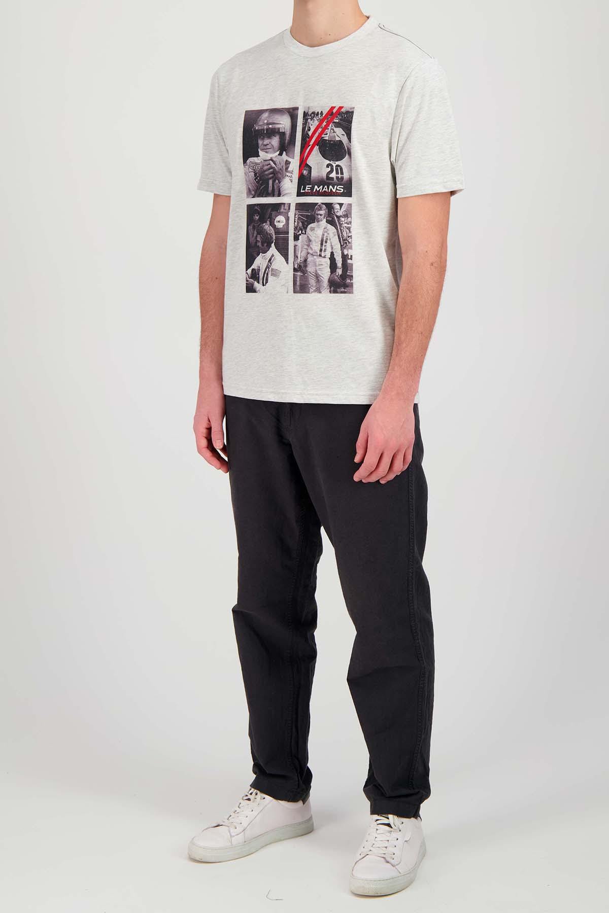 Herren T-shirt Steve Mcqueen TSM02-002 HEATHER ECRU — Ansicht 3