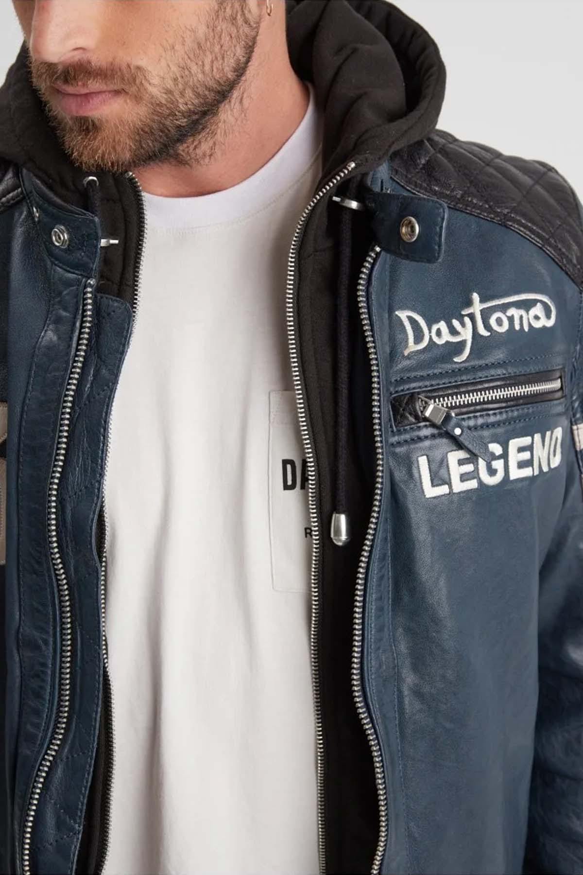 Chaqueta Hombre Daytona GLADSTONE+HOOD LAMB VITA SHORT BLUE — vista 3