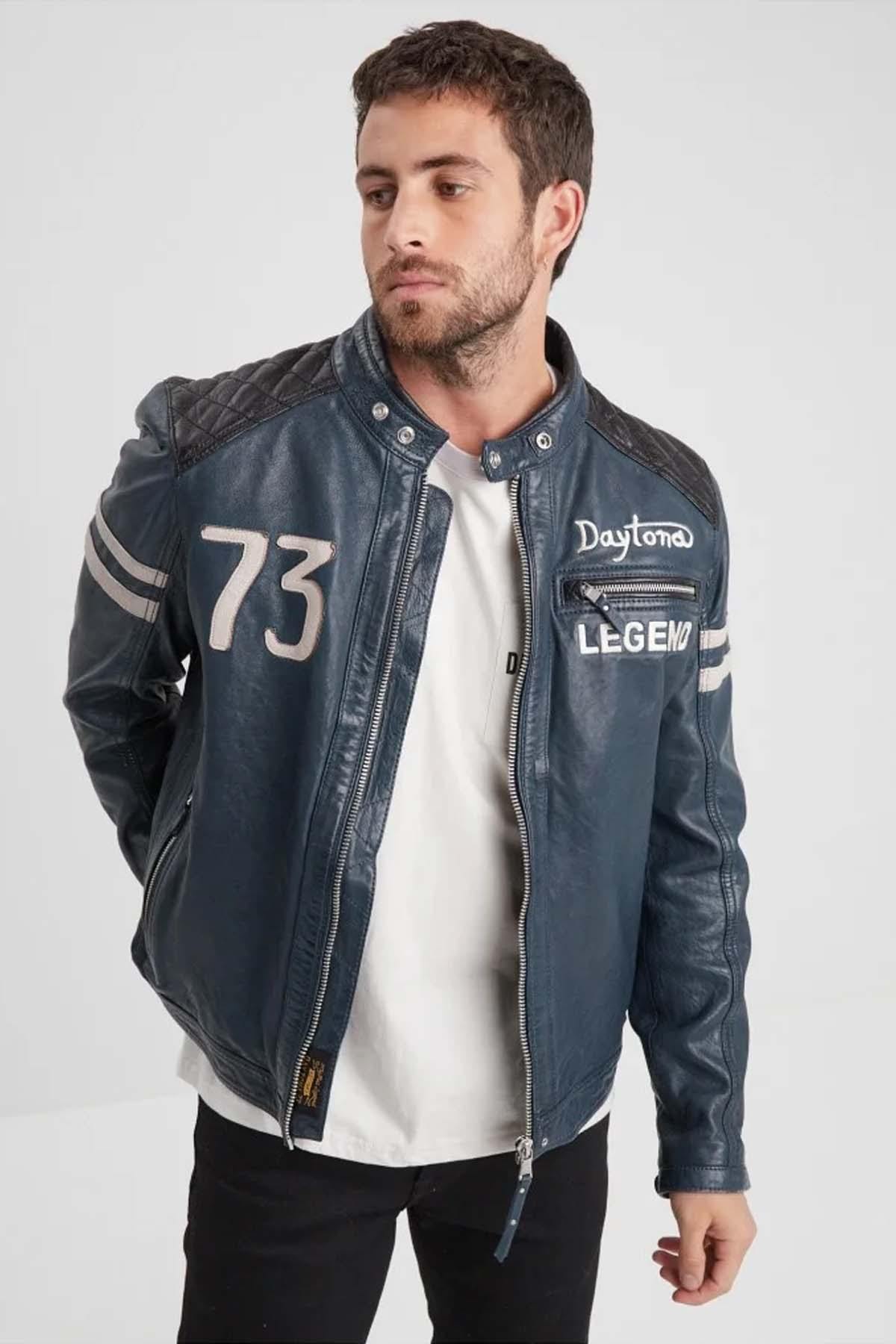 Chaqueta Hombre Daytona GLADSTONE+HOOD LAMB VITA SHORT BLUE — vista 4