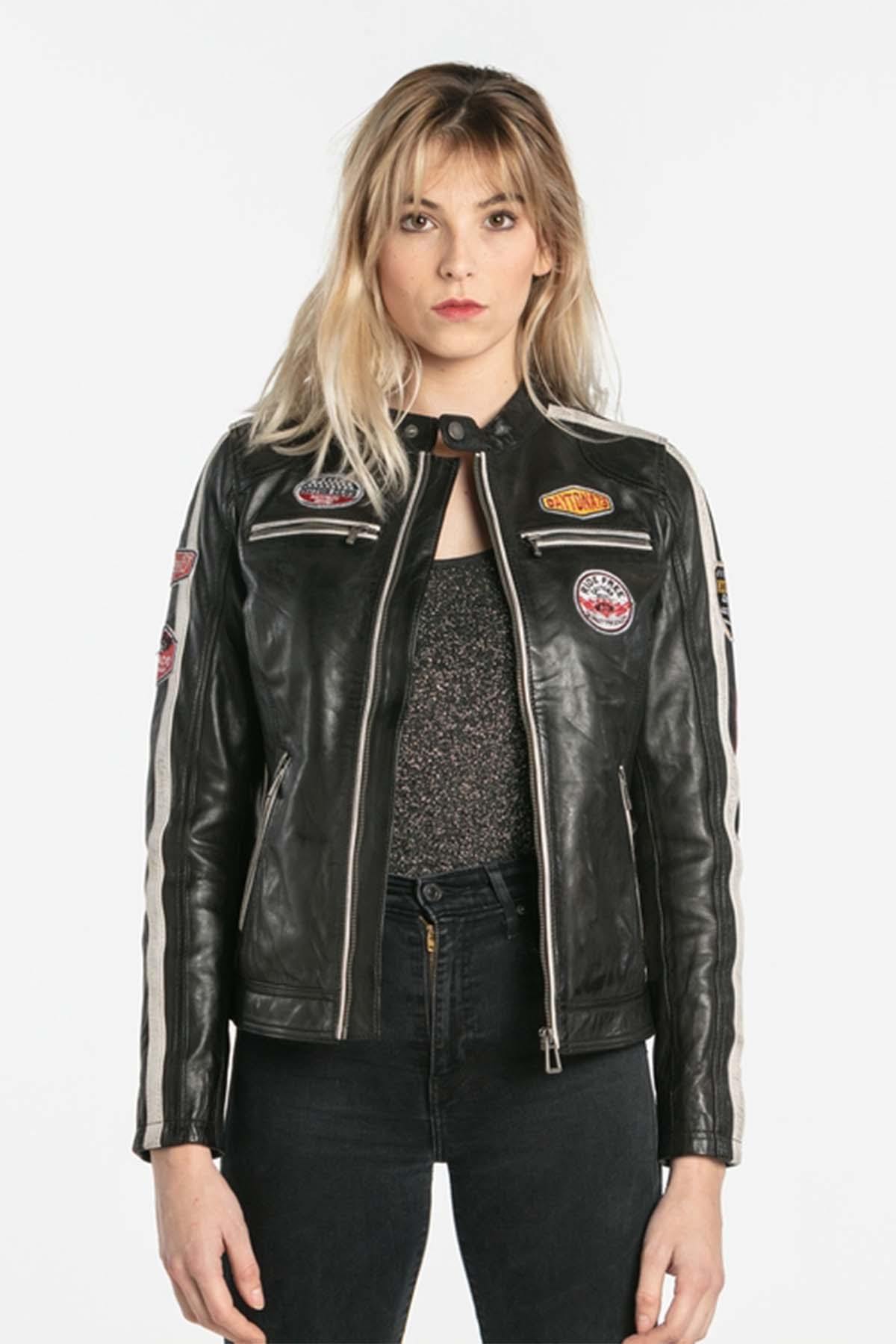 Blouson Femme Rose Garden OLIVERA SHEEP ATLAS BLACK — vue 3
