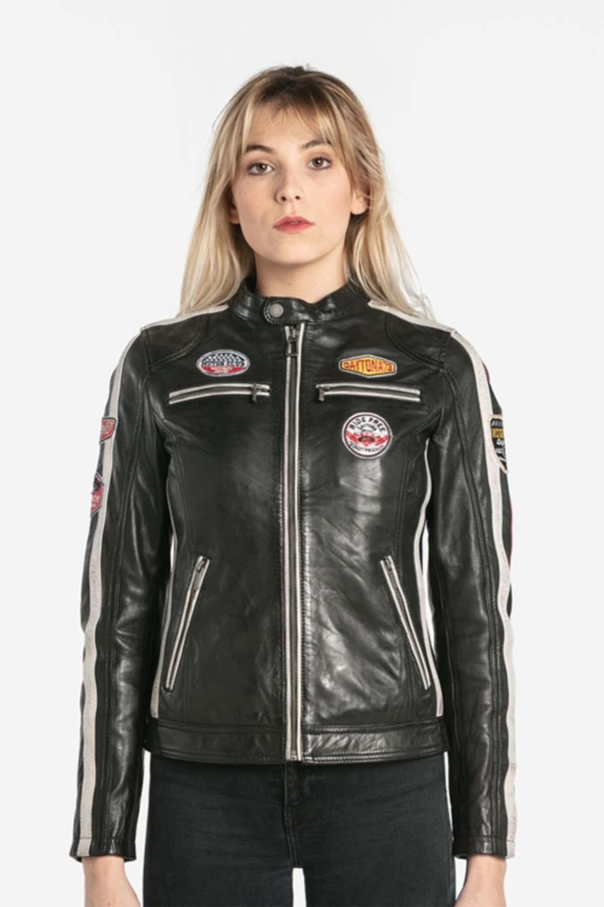 Blouson Femme Rose Garden OLIVERA SHEEP ATLAS BLACK — vue 1