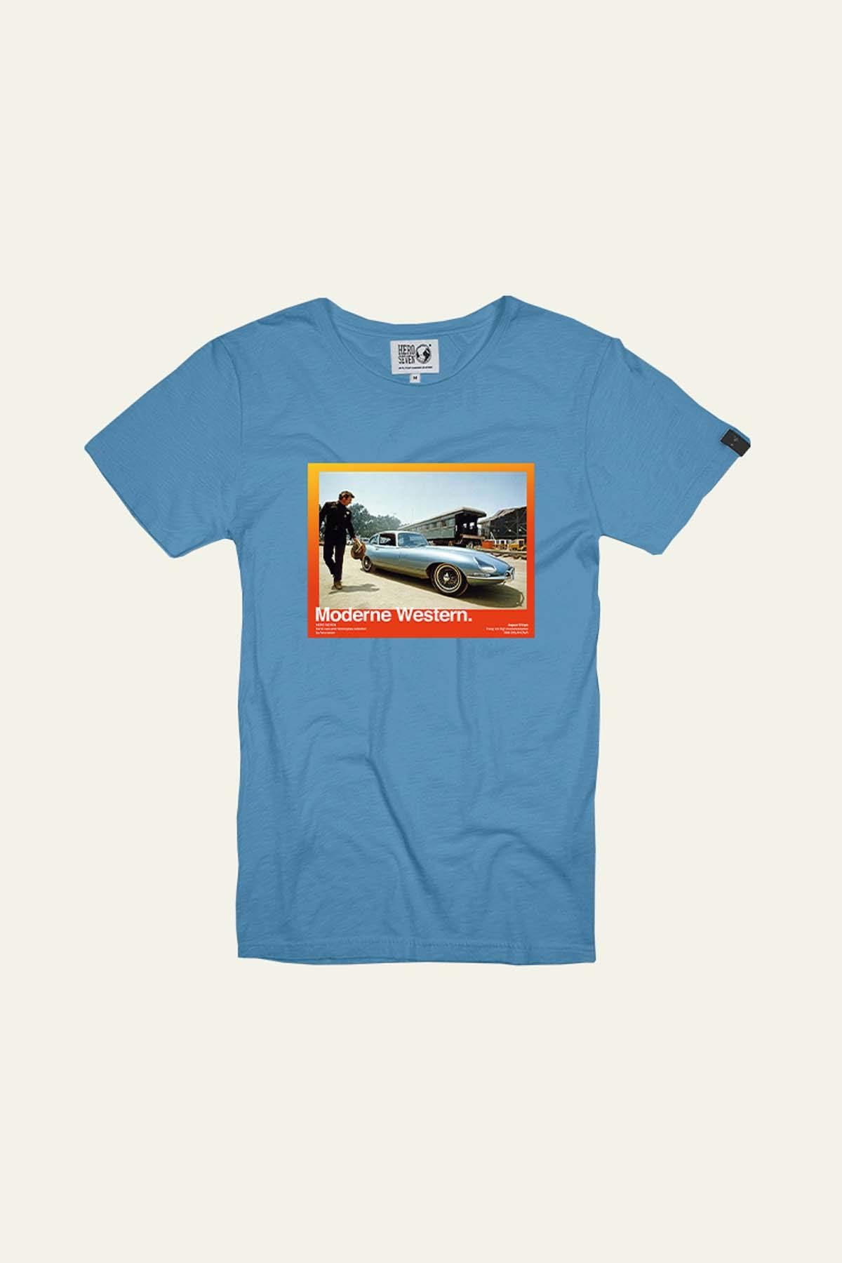 T-shirt Uomo Steve Mcqueen WESTERN AIR BLUE — vista 3