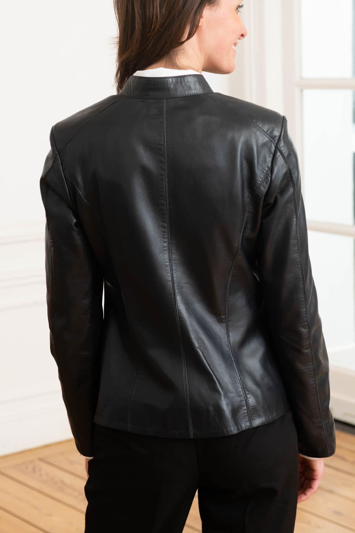 Damen Jacke Cityzen AGATHA AGNEAU PERLE BLEU MARINE — Ansicht 6