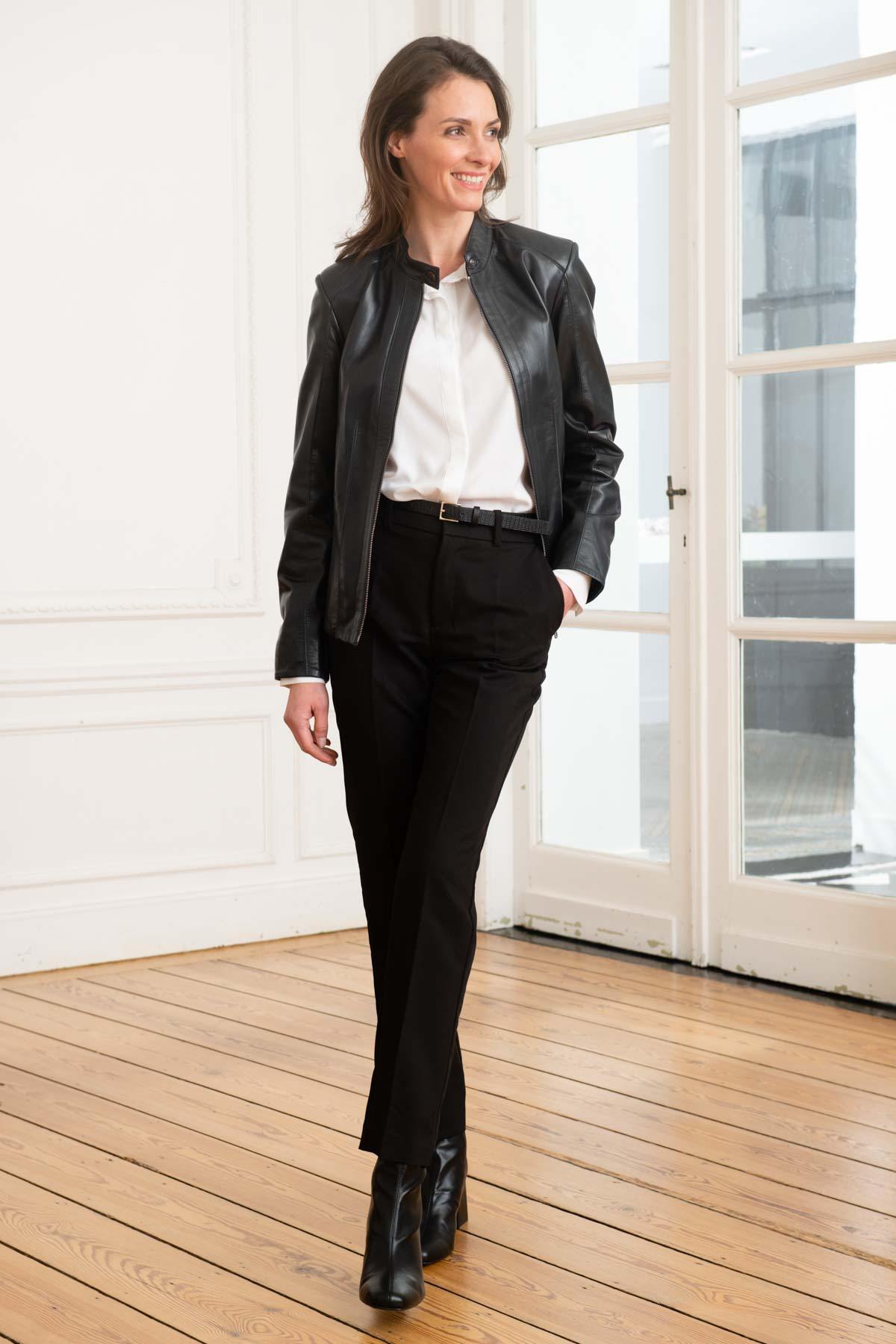 Damen Jacke Cityzen AGATHA AGNEAU PERLE BLEU MARINE — Ansicht 2