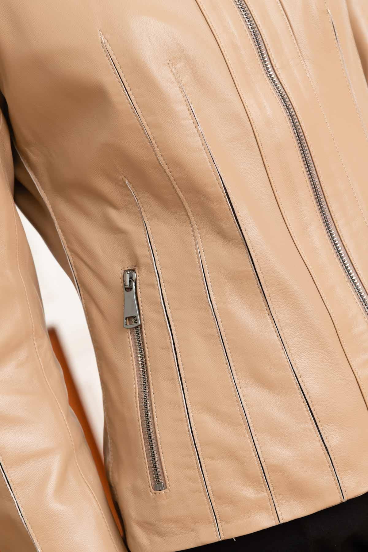 Giacche Donna Cityzen AGATHA AGNEAU PERLE BEIGE — vista 7