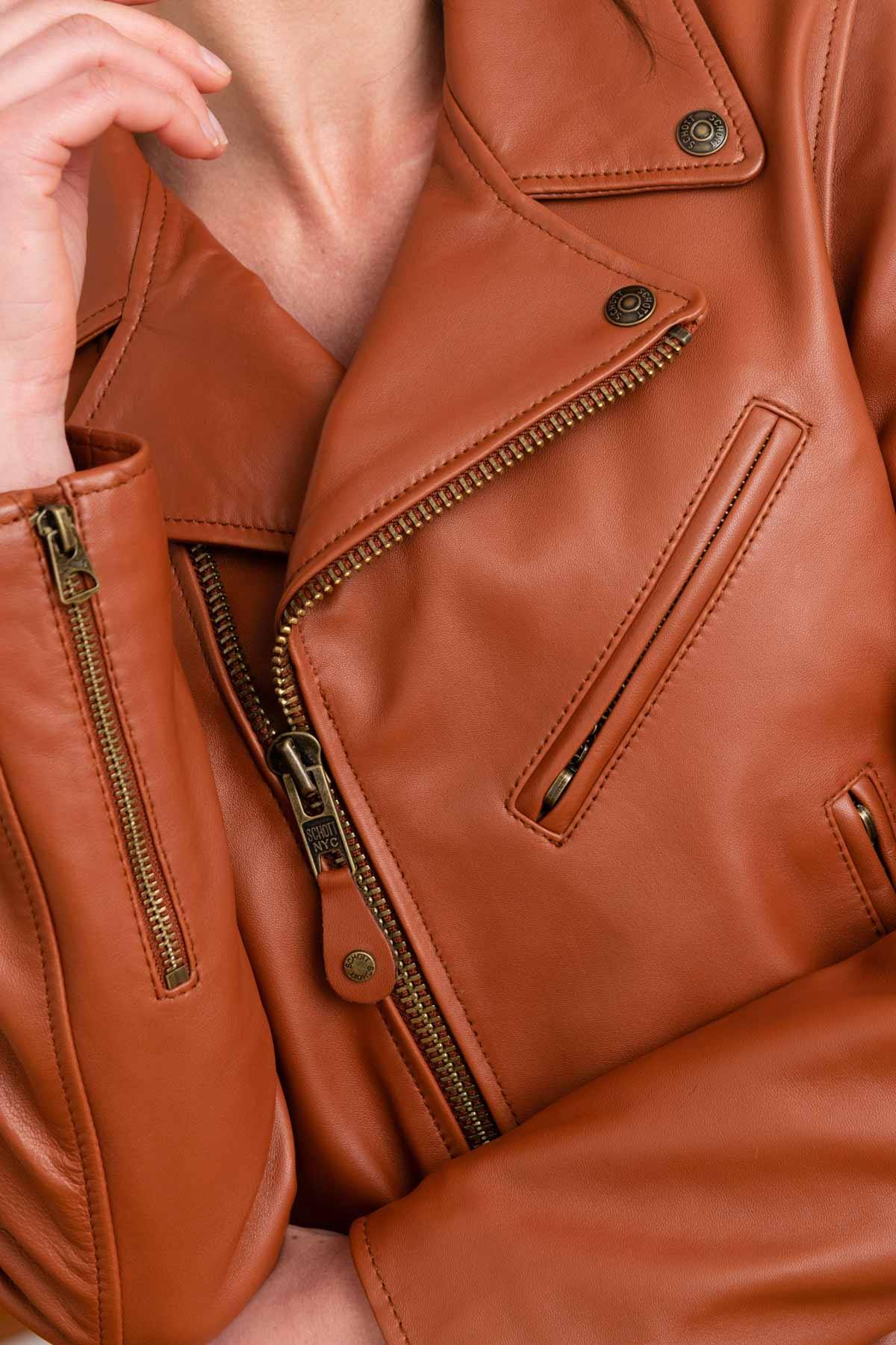 Chaqueta Mujeres Schott LCW1601D COGNAC — vista 6