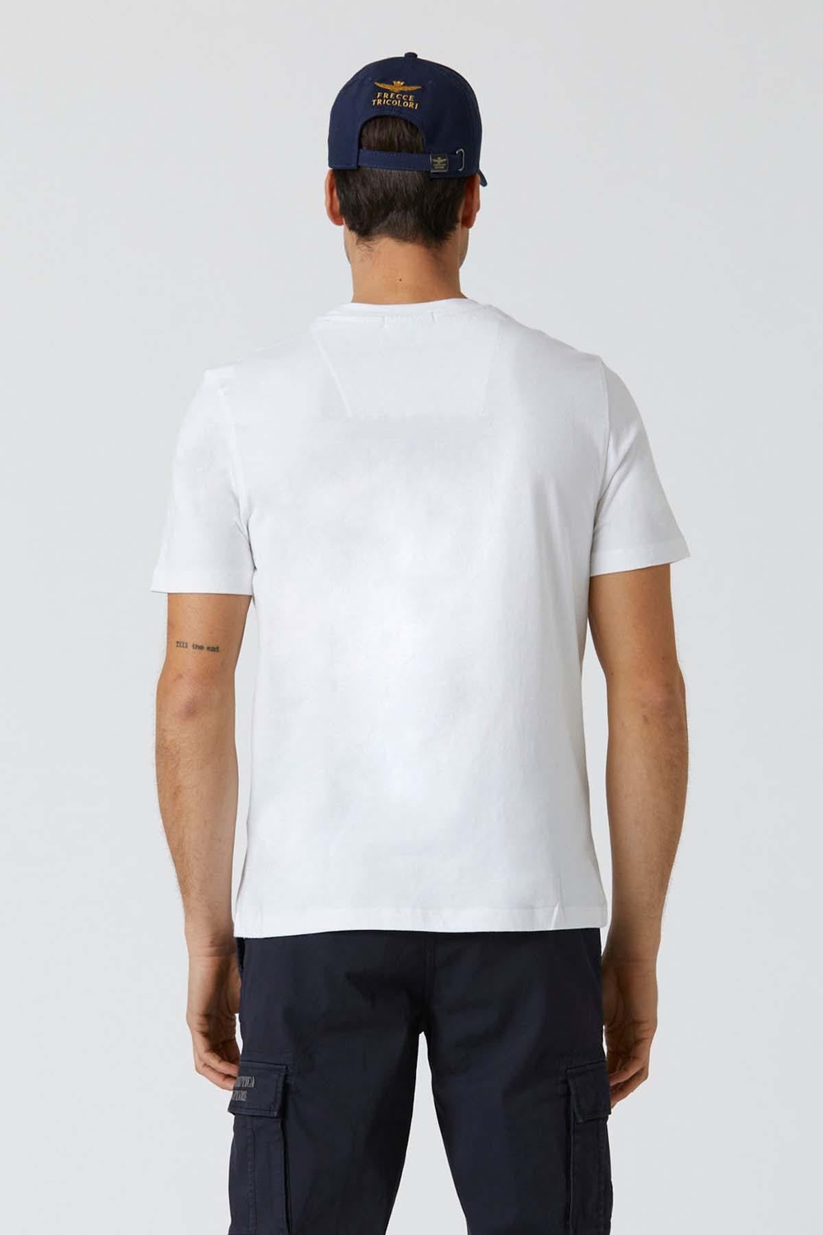 Herren T-shirt Aeronautica Militare 231TS2062J592 73062 OFF WHITE — Ansicht 3