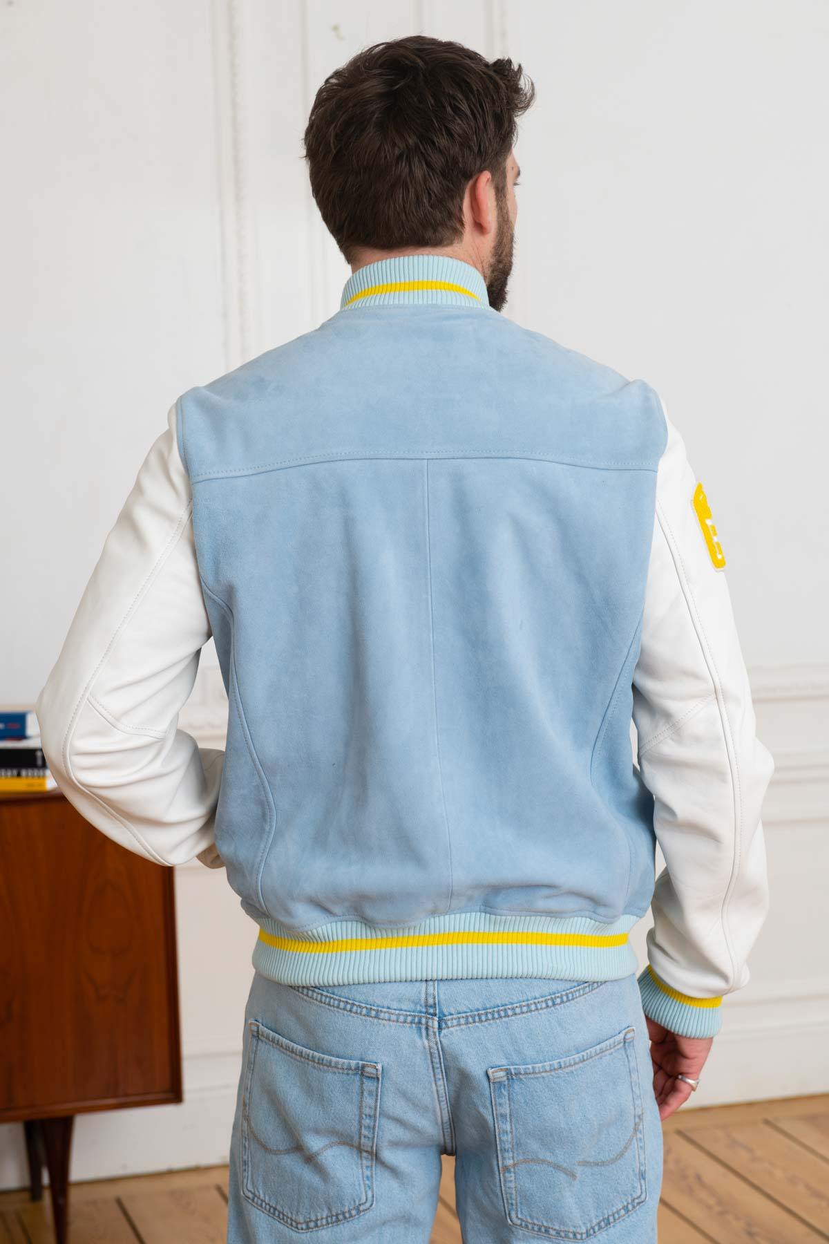 Giacche Uomo Redskins CLAN MUSTER SKY BLUE / WHITE — vista 5