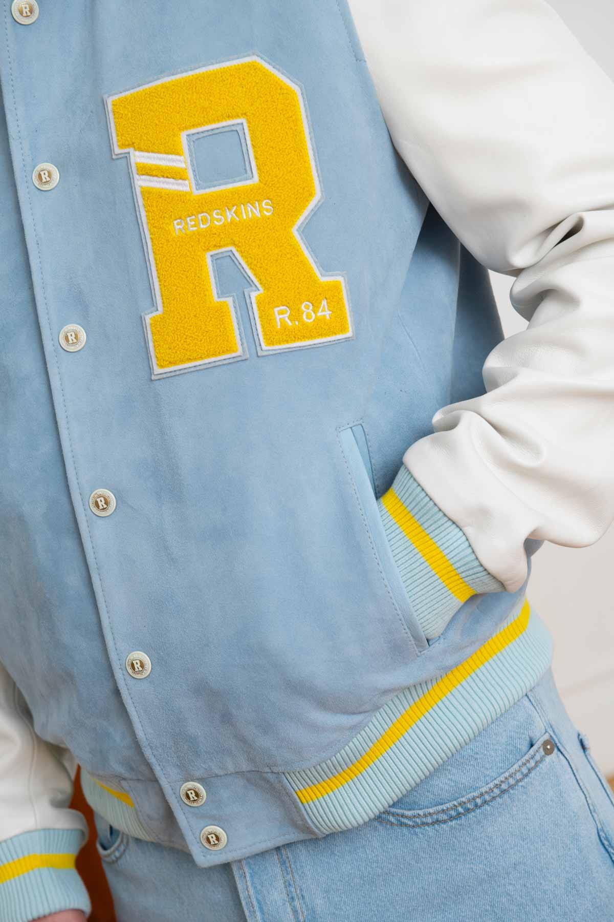 Giacche Uomo Redskins CLAN MUSTER SKY BLUE / WHITE — vista 7