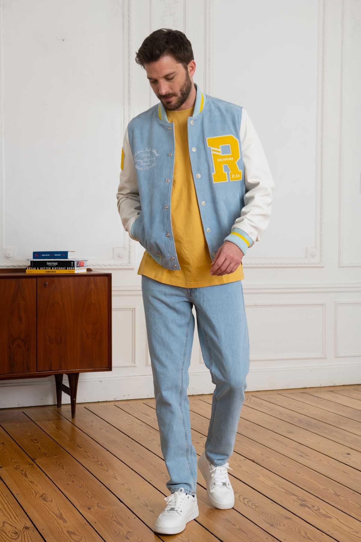 Giacche Uomo Redskins CLAN MUSTER SKY BLUE / WHITE — vista 2