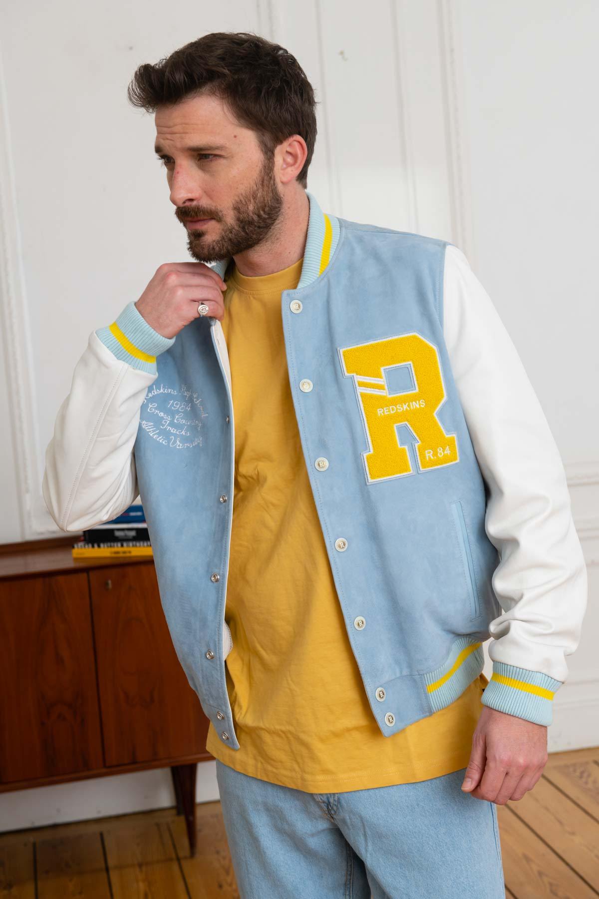 Giacche Uomo Redskins CLAN MUSTER SKY BLUE / WHITE — vista 1