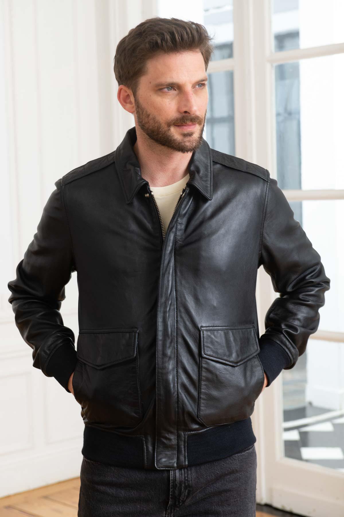 Chaqueta Hombre Schott LCFLIGHTWX NAVY — vista 4