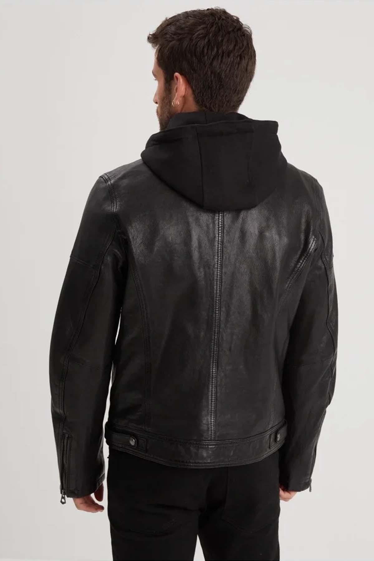 Giacche Uomo Daytona BISHOP HOOD LAMB PAOLO BLACK — vista 5