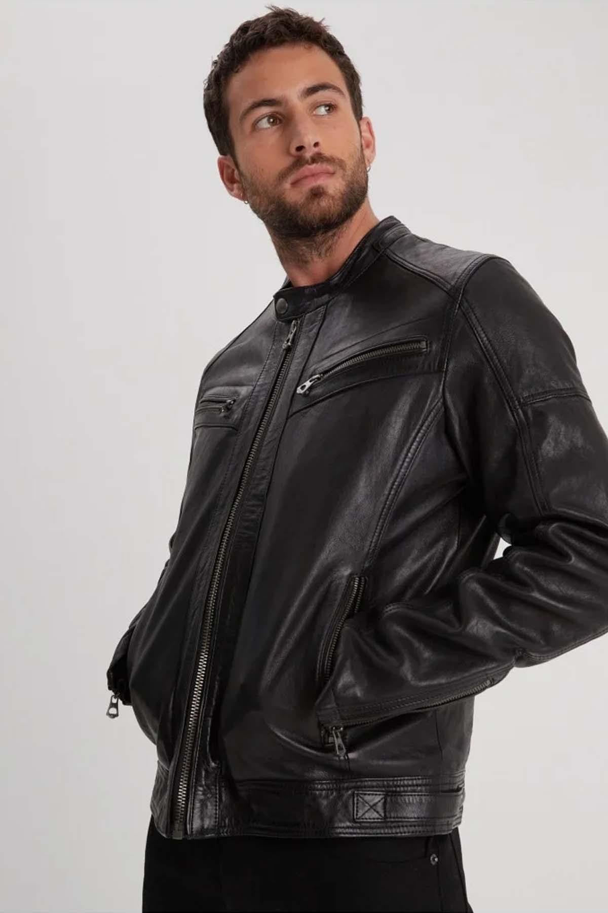 Giacche Uomo Daytona BISHOP HOOD LAMB PAOLO BLACK — vista 6