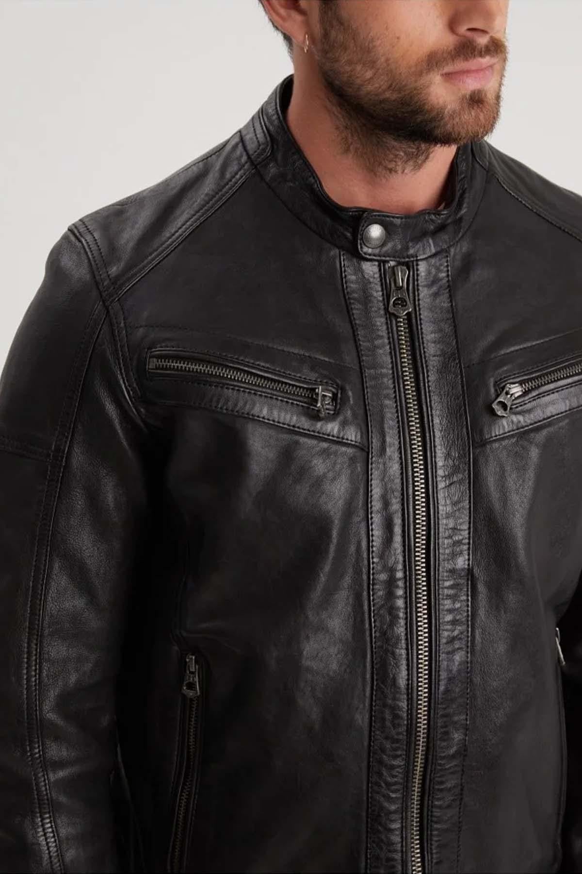 Giacche Uomo Daytona BISHOP HOOD LAMB PAOLO BLACK — vista 7