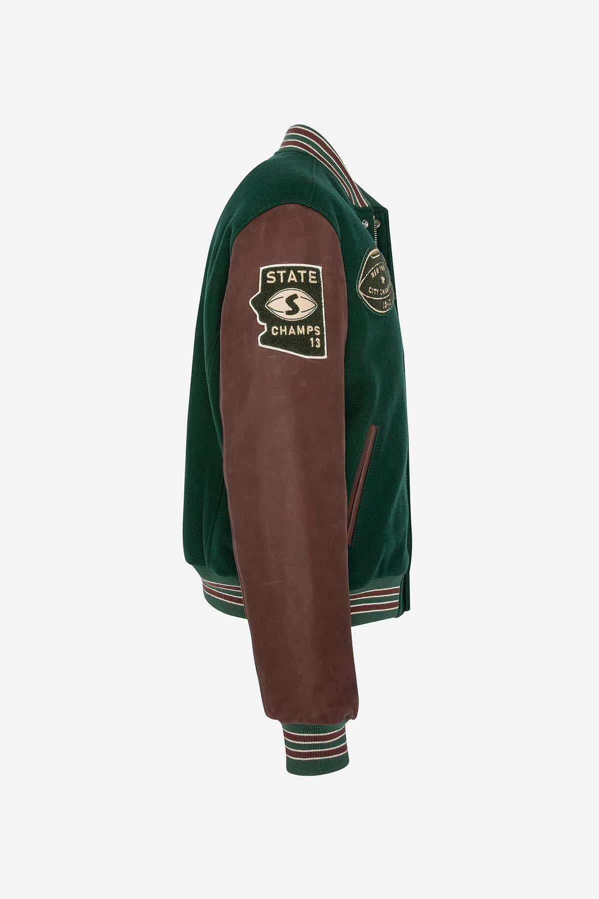 Blouson Homme Schott LCTEDDYBD2 GREEN/CORDOVAN — vue 8