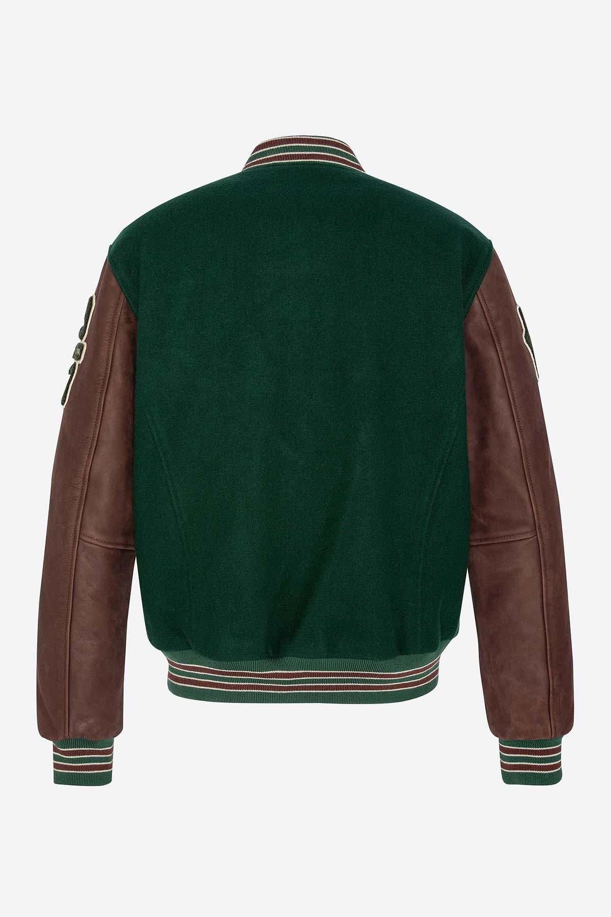 Blouson Homme Schott LCTEDDYBD2 GREEN/CORDOVAN — vue 9