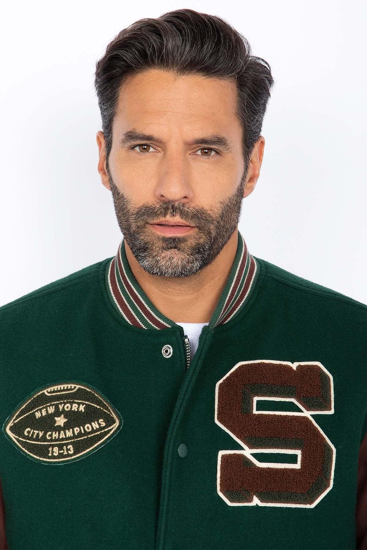 Blouson Homme Schott LCTEDDYBD2 GREEN/CORDOVAN — vue 5