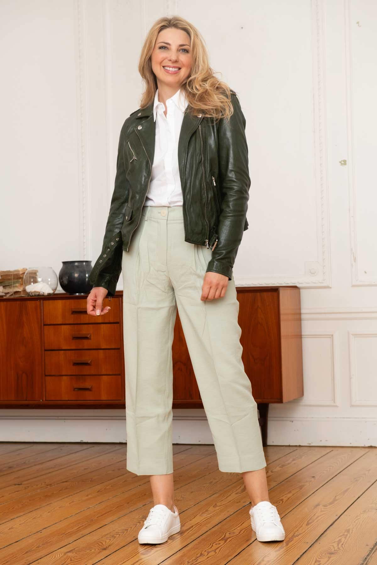 Damen Jacke Rose Garden PAULA LAMB VITA KAKI — Ansicht 4