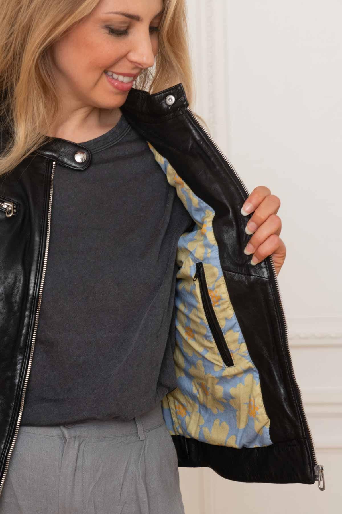 Giacche Donna Rose Garden JOLYA LAMB VITA BLACK — vista 5