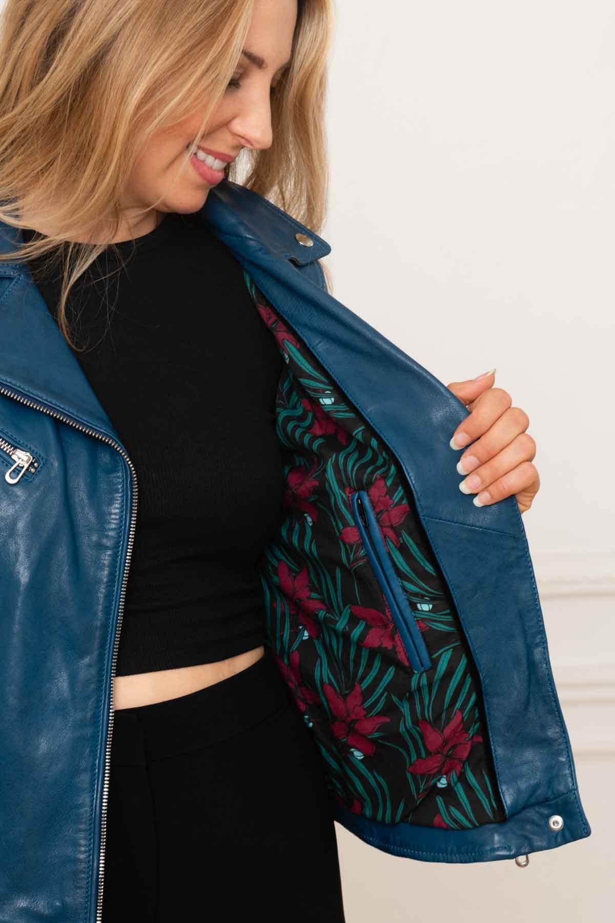 Chaqueta Mujeres Rose Garden OLYMPE LAMB VITA BLUE WATER — vista 6