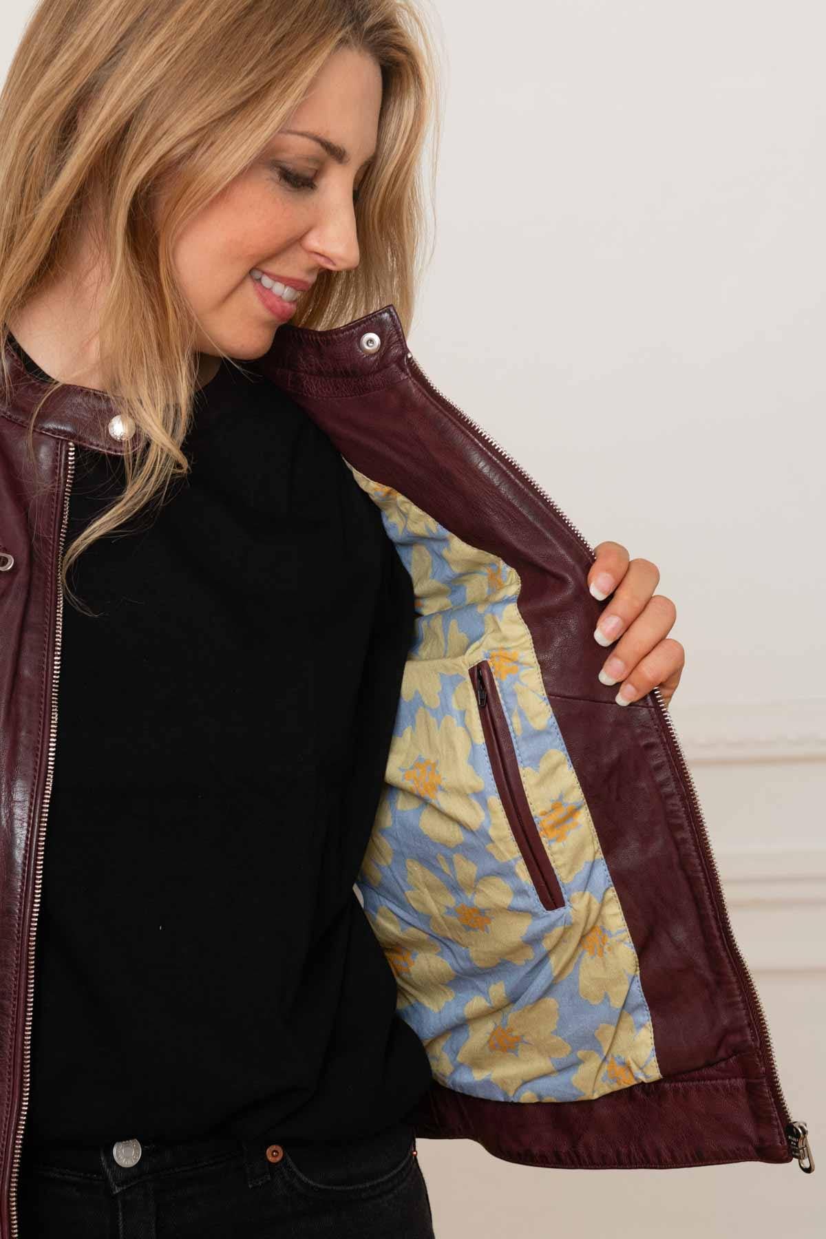 Giacche Donna Rose Garden JOLYA LAMB VITA BURGANDY — vista 3