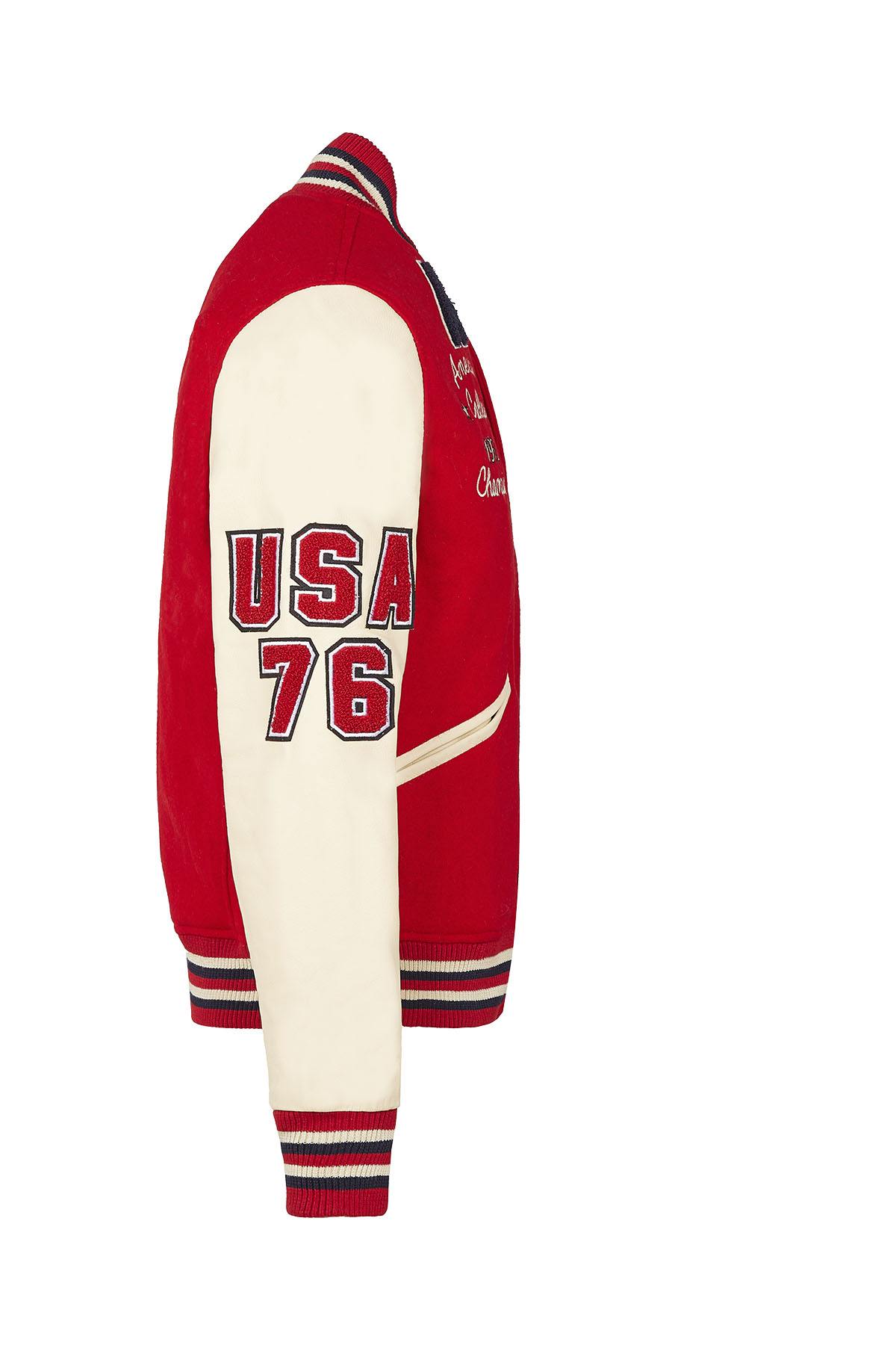 Blouson Homme American College AC-10 RED BEIGE — vue 9