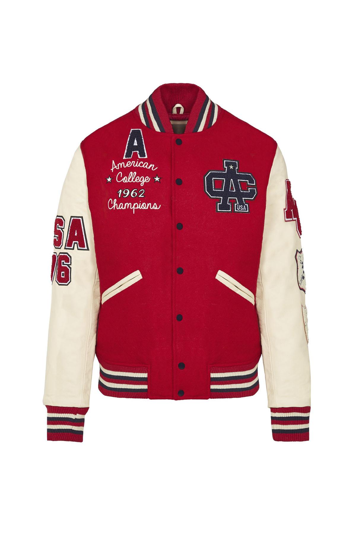 Blouson Homme American College AC-10 RED BEIGE — vue 7