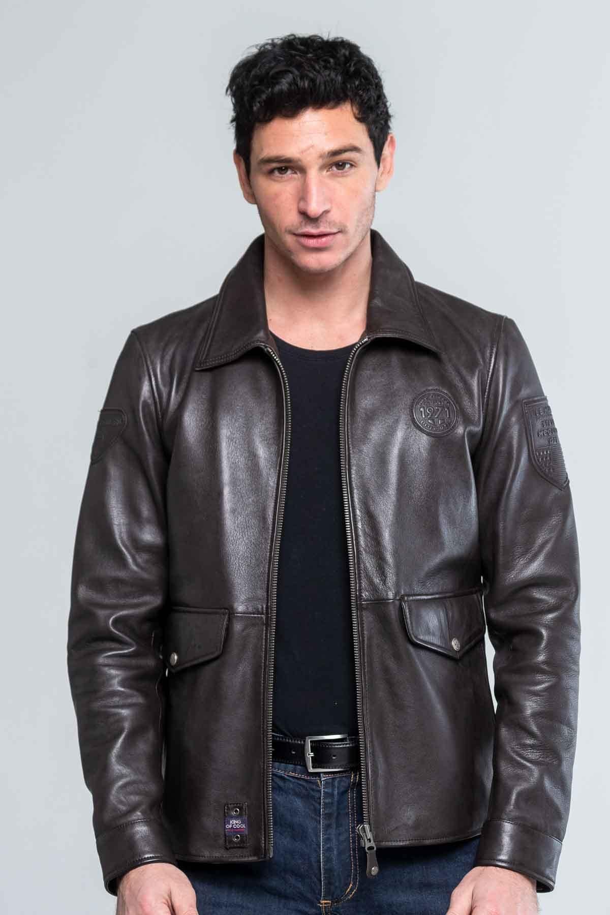 Chaqueta Hombre Steve Mcqueen CHARLIE3 DARK BROWN — vista 1