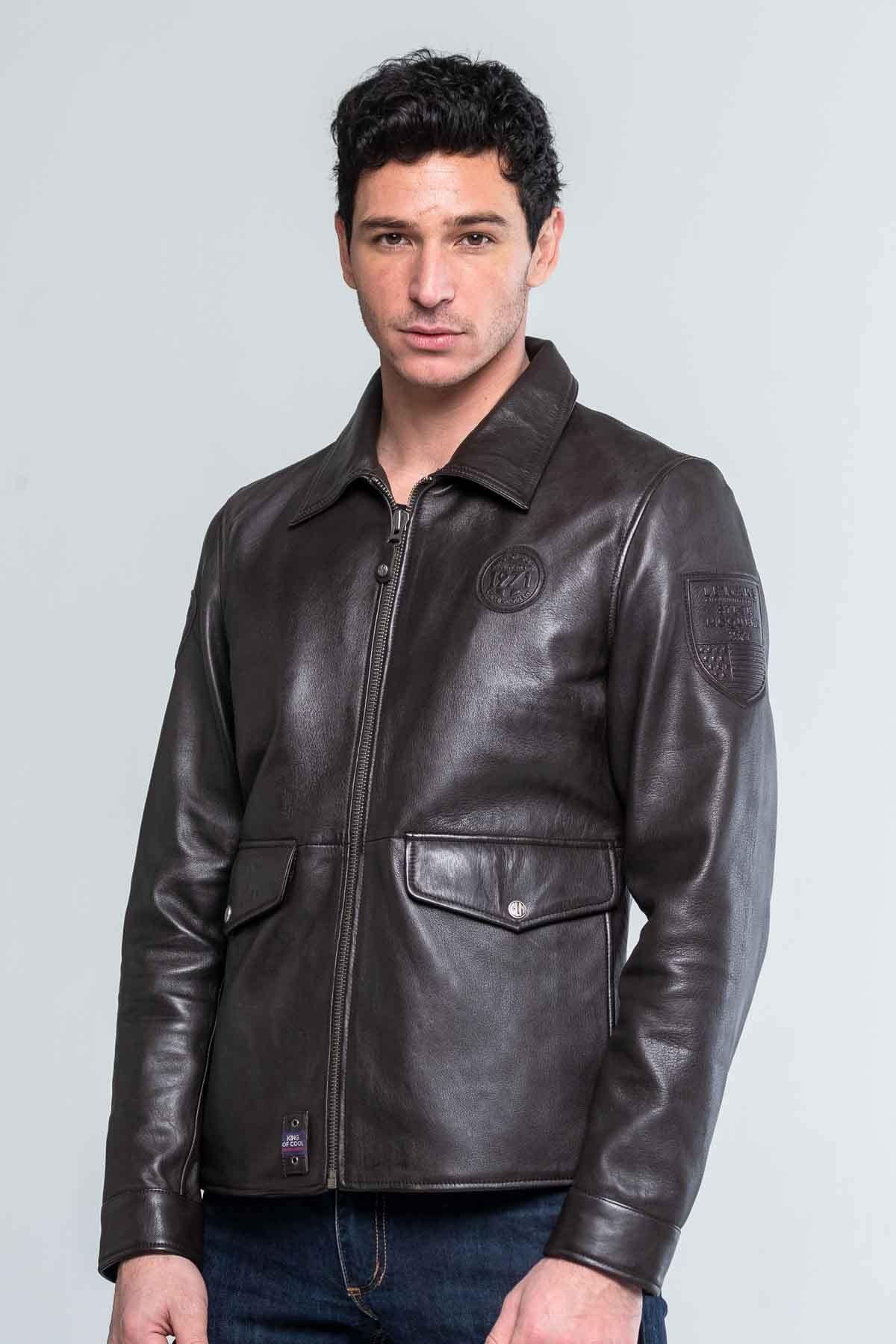 Chaqueta Hombre Steve Mcqueen CHARLIE3 DARK BROWN — vista 3