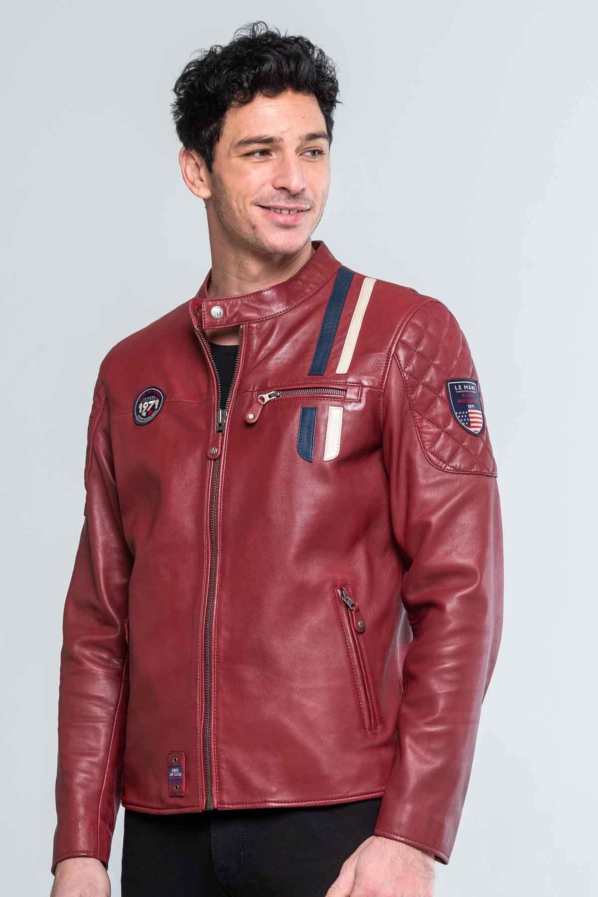 Giacche Uomo Steve Mcqueen LENNY3 DARK RED — vista 1