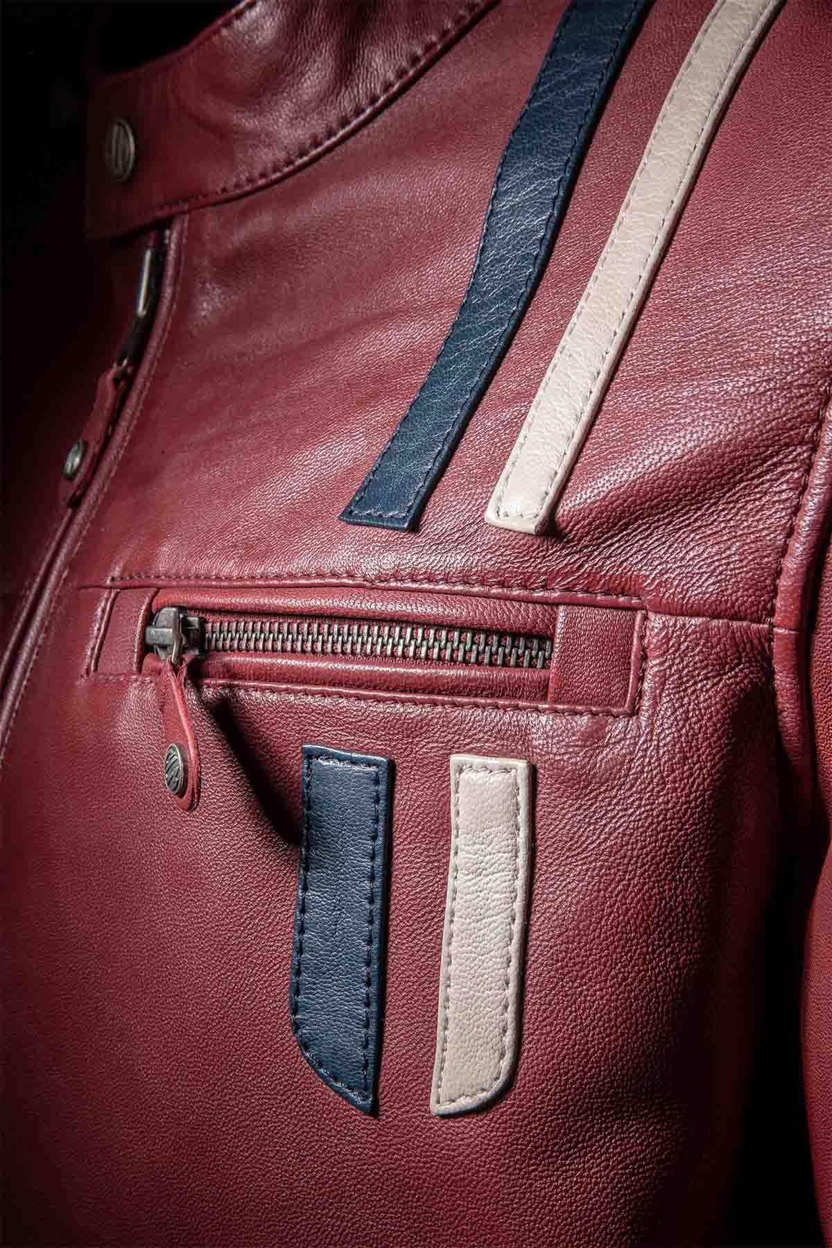 Giacche Uomo Steve Mcqueen LENNY3 DARK RED — vista 4