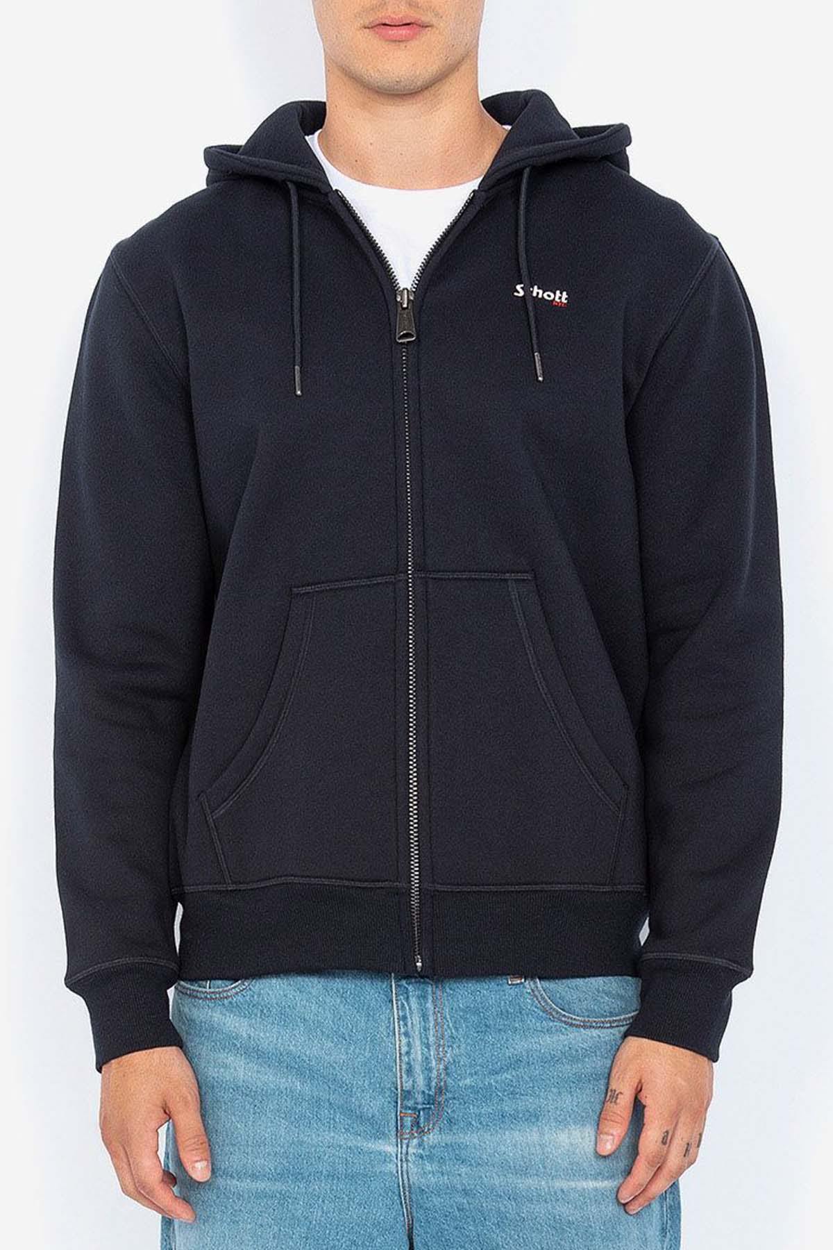 Pull/sweatshirt Homme Schott SWCASUAL3 NAVY — vue 3