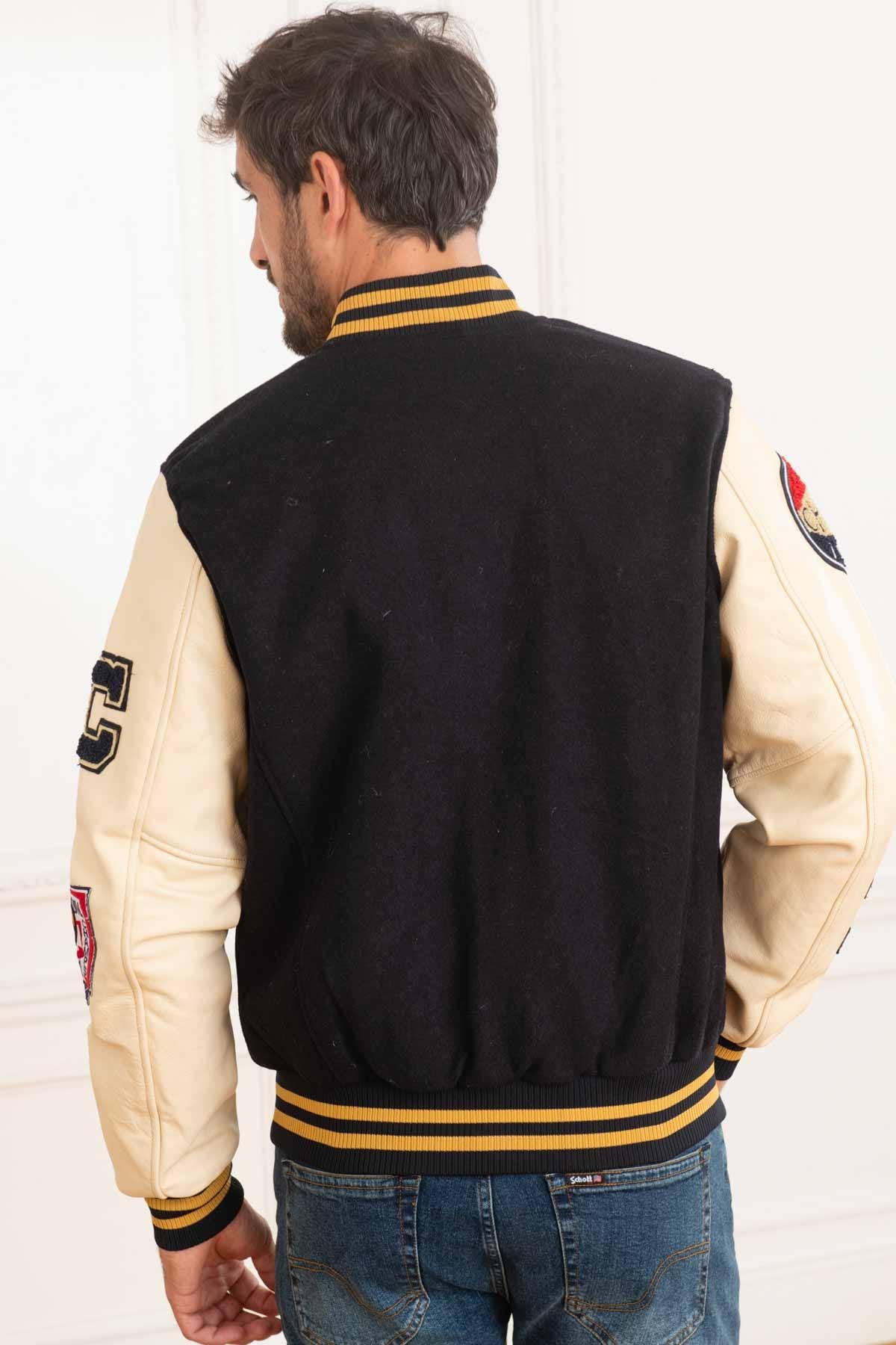 Blouson Homme American College AC-17 NAVY BEIGE — vue 4