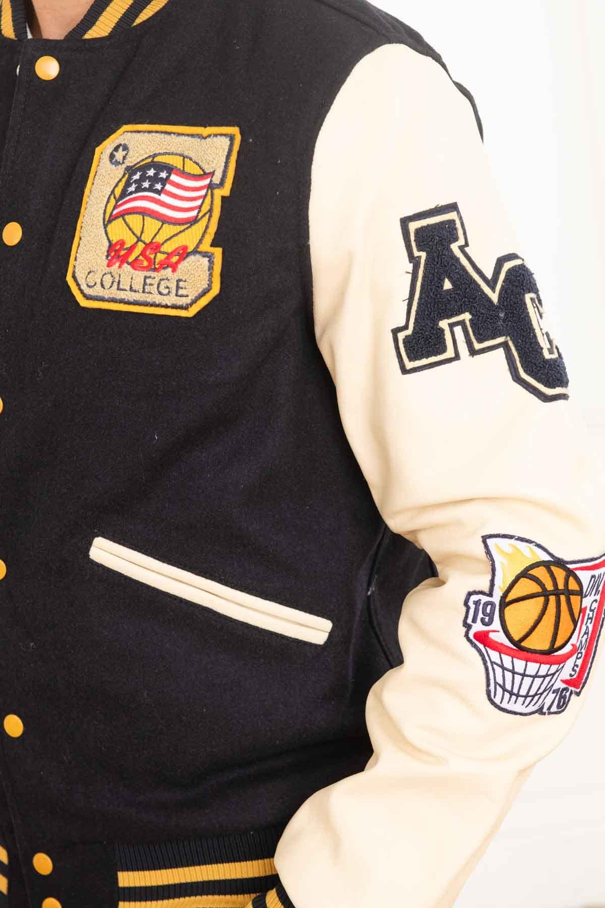 Blouson Homme American College AC-17 NAVY BEIGE — vue 7