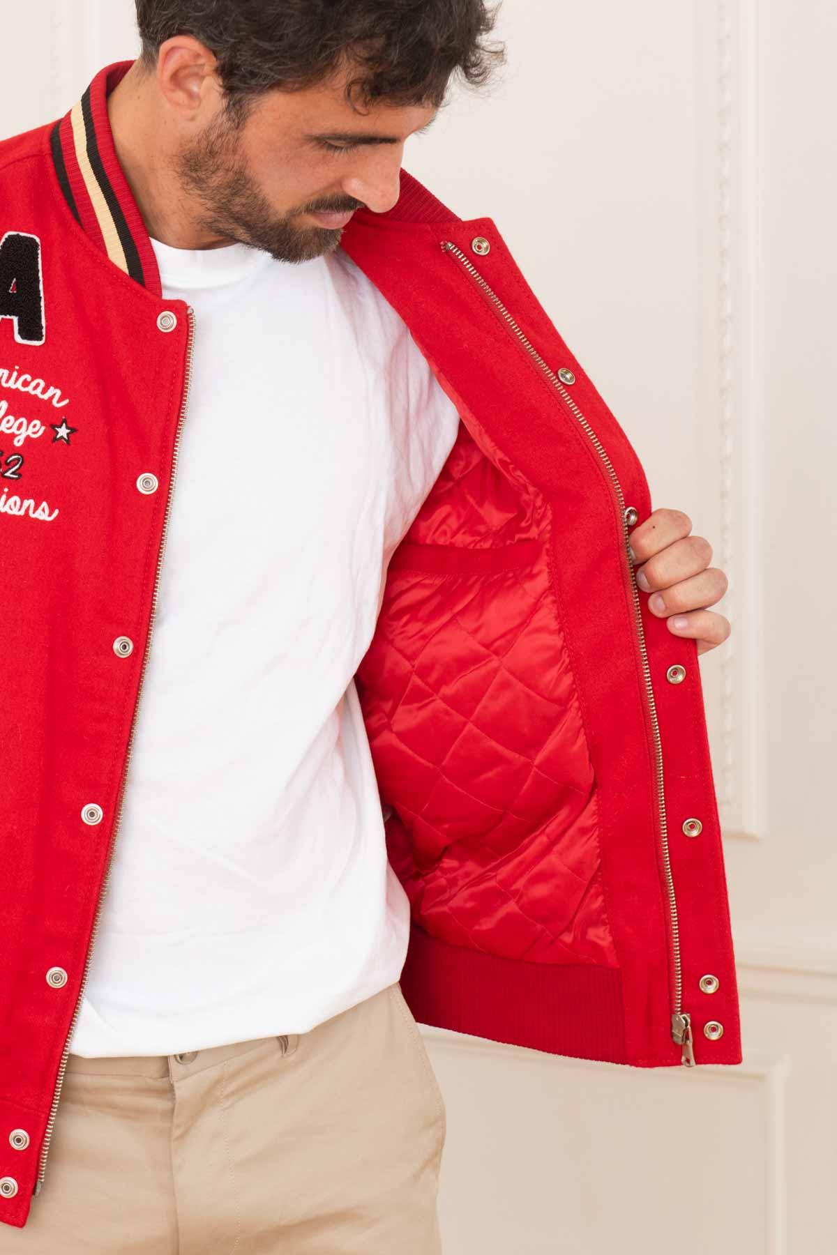 Blouson Homme American College AC-10 RED BEIGE — vue 4