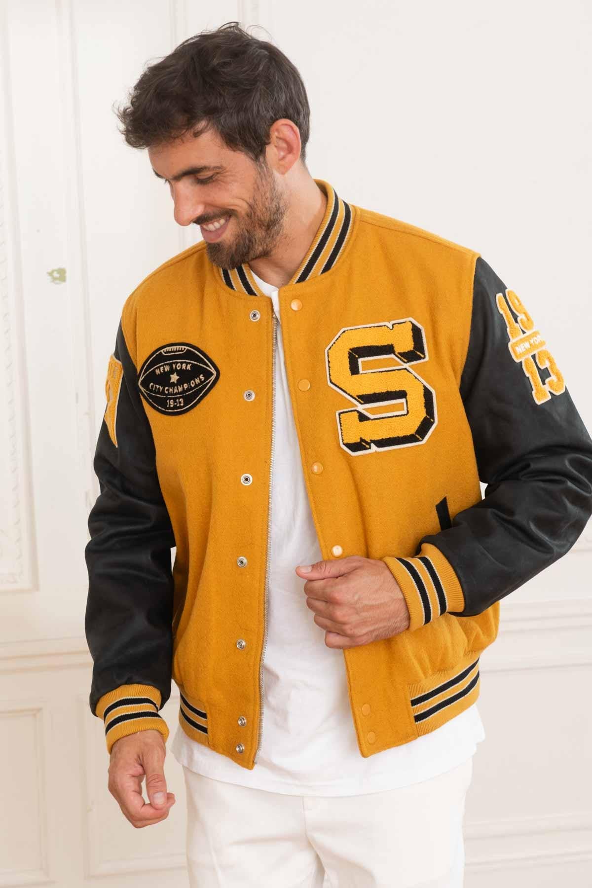 Herren Jacke Schott LCTEDDYBD2 YELLOW/BLACK — Ansicht 1