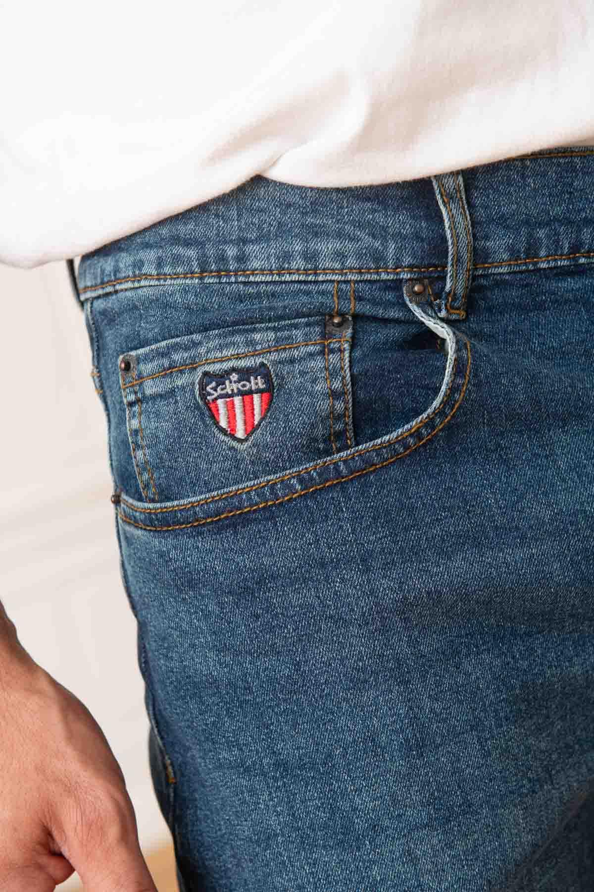 Jeans Uomo Schott TRD1300 BLUE STONE — vista 3