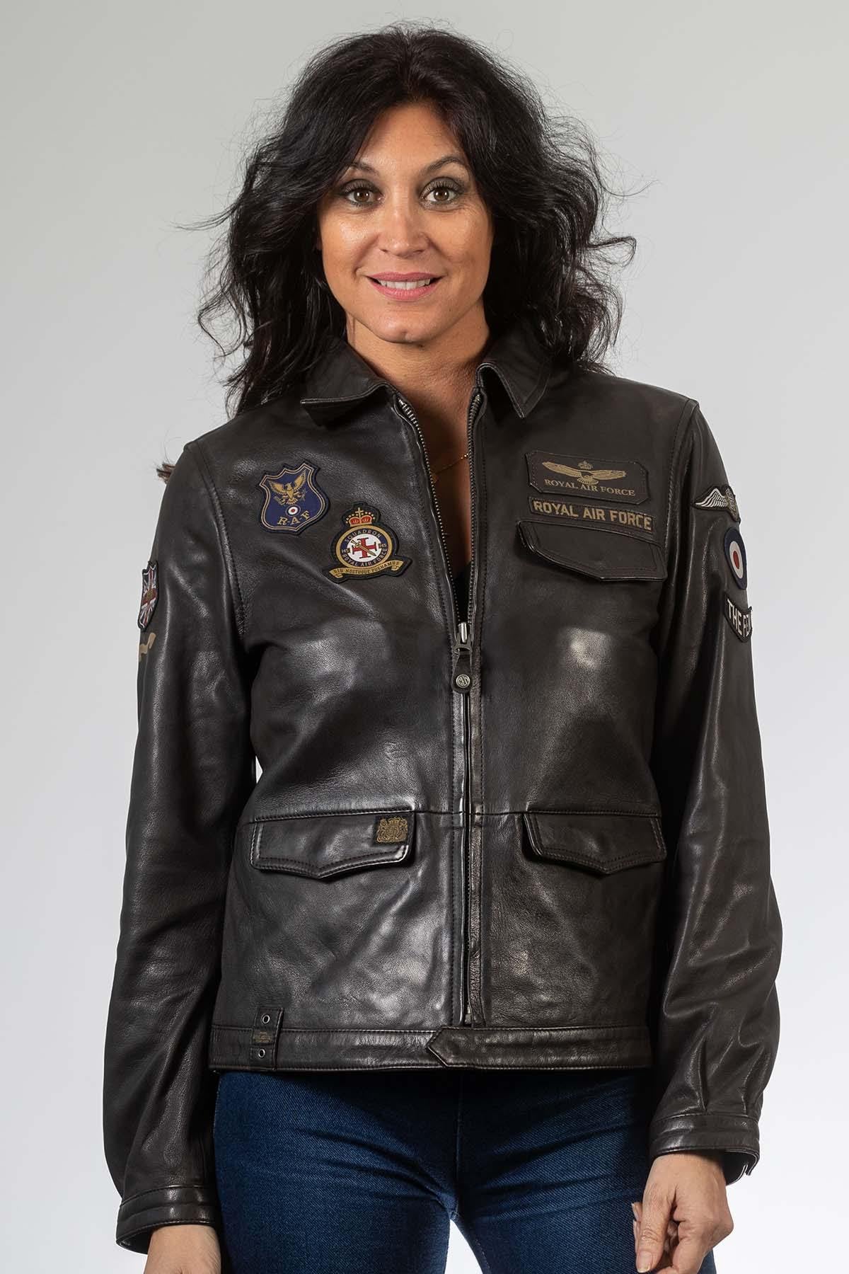 Giacche Donna Royal Air Force BEECKMAN DARK BROWN — vista 3