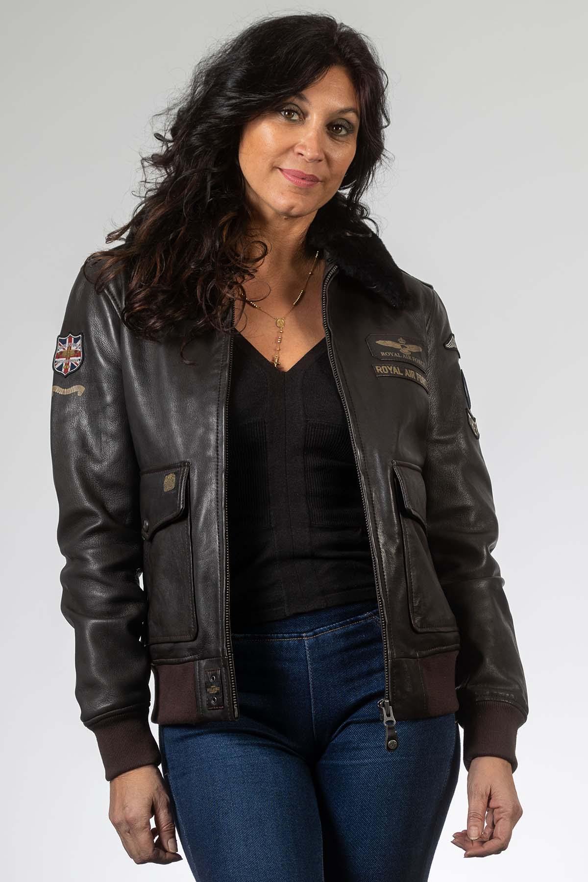 Giacche Donna Royal Air Force MOLLY DARK BROWN — vista 1