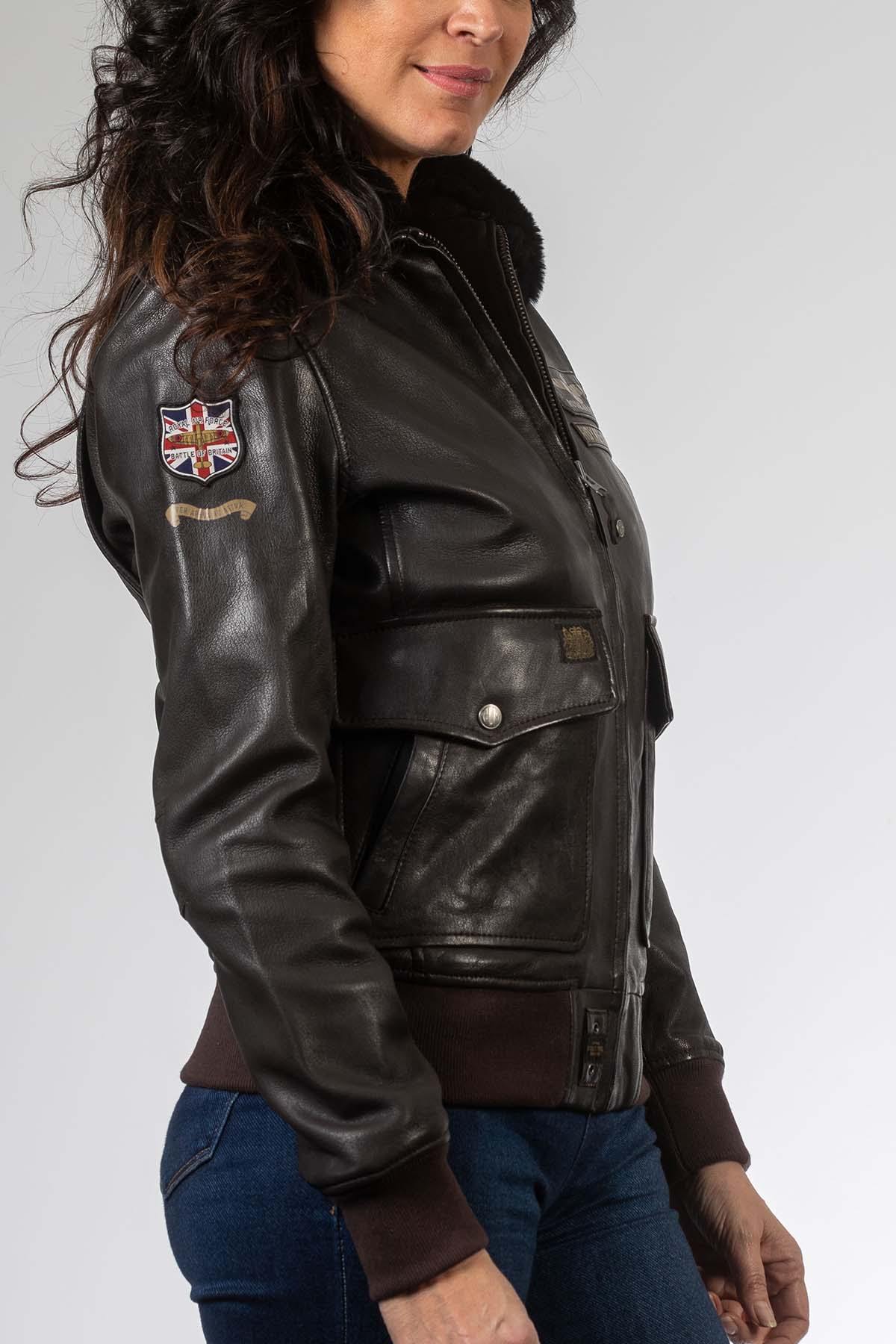 Giacche Donna Royal Air Force MOLLY DARK BROWN — vista 2