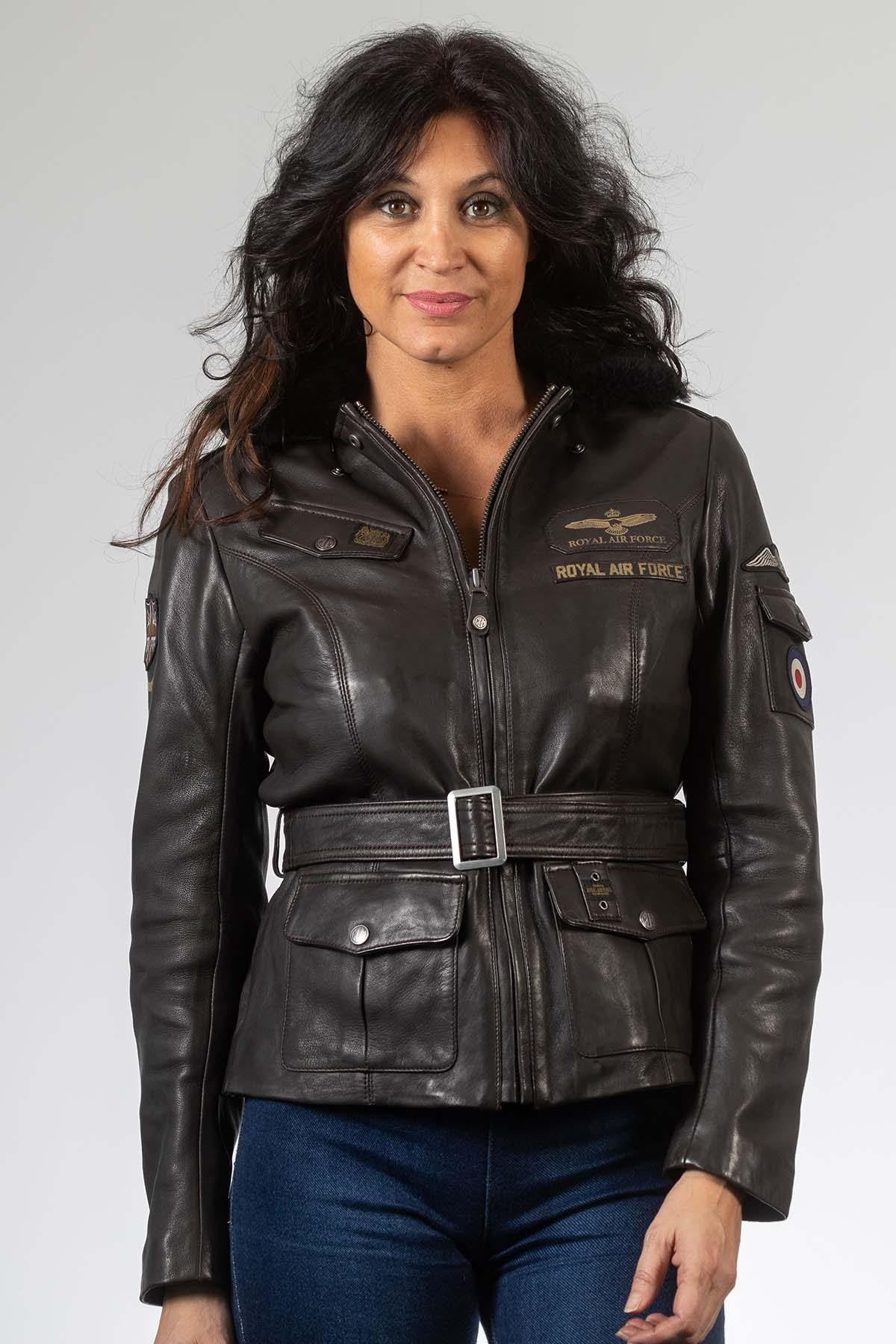 Chaqueta Mujeres Royal Air Force SPITFIRE3 DARK BROWN — vista 1