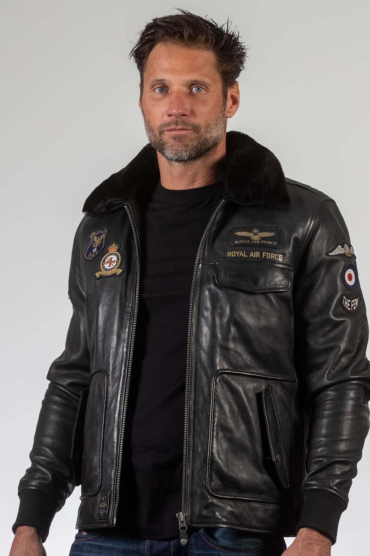 Giacche Uomo Royal Air Force GIBSON RAF NOIR — vista 4