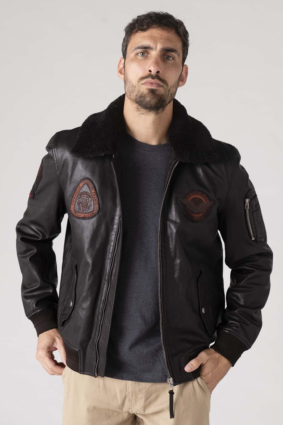 Giacche Uomo Patrouille De France BLOWER DITY DARK BROWN — vista 3