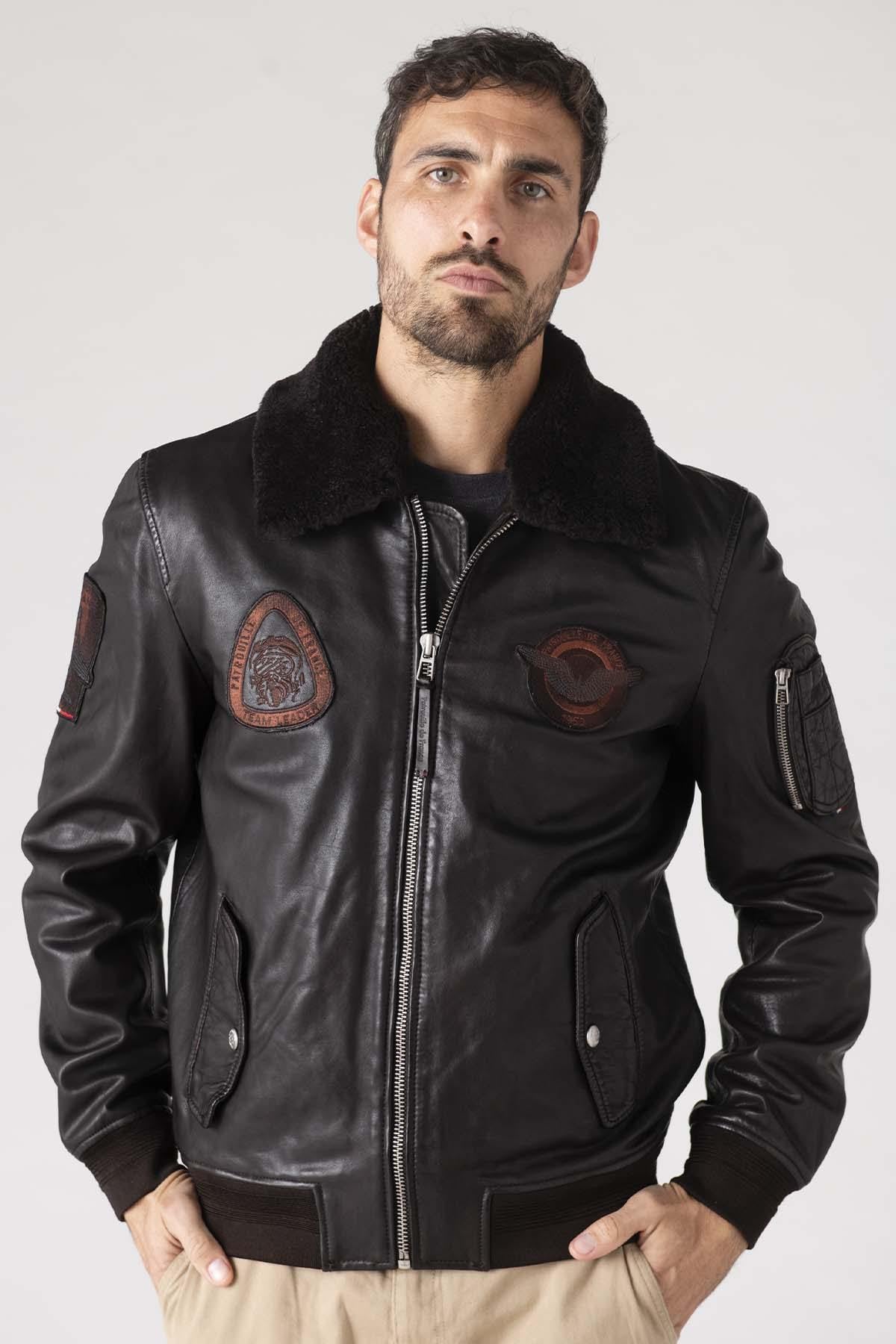 Giacche Uomo Patrouille De France BLOWER DITY DARK BROWN — vista 8