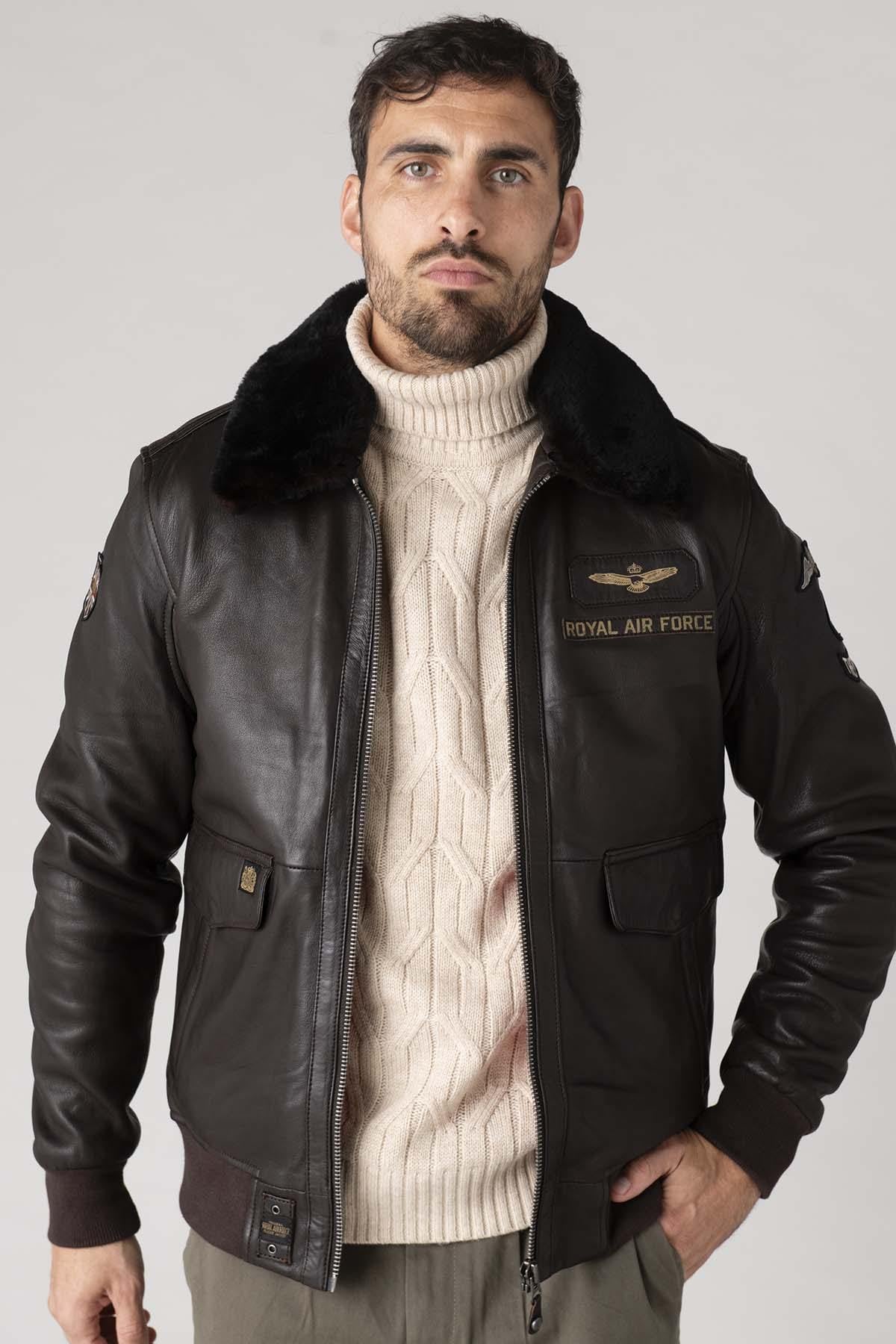 Chaqueta Hombre Royal Air Force BERLINER DARK BROWN — vista 7